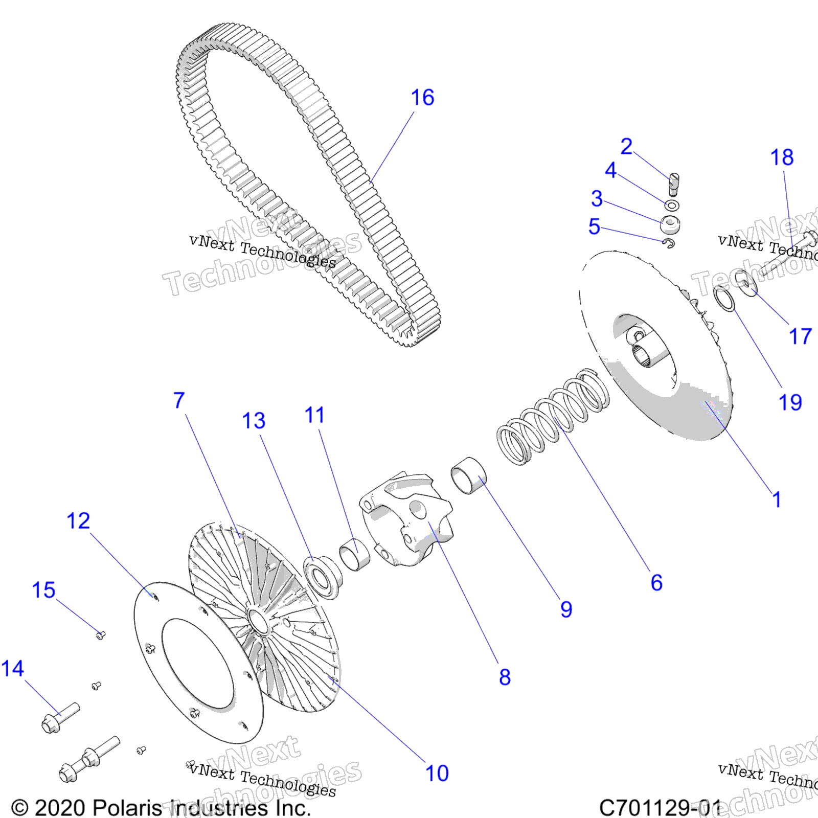 Привод Train, Secondary Clutch/Belt