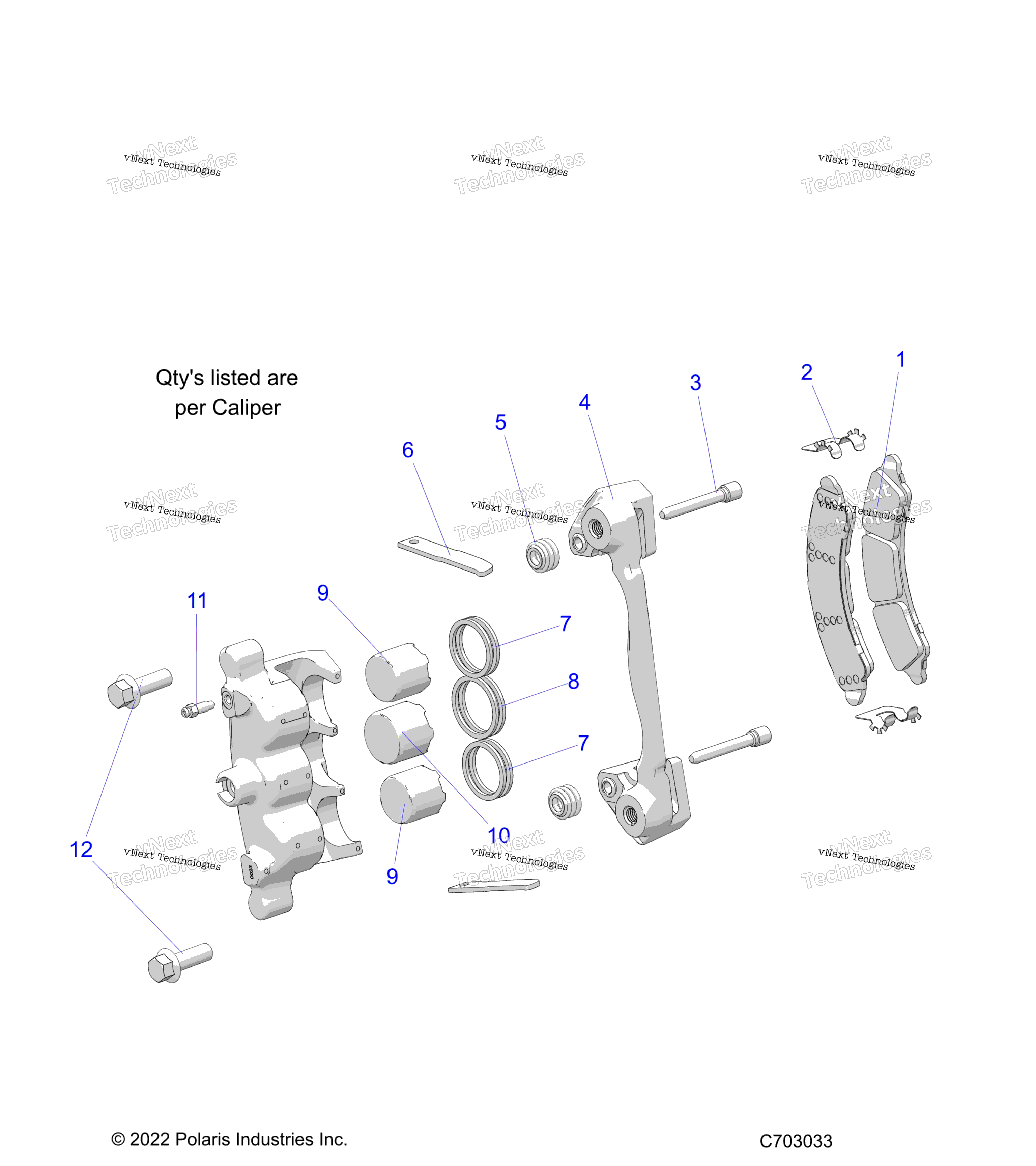 Brakes, Caliper, передний Z22rgl2kap / Al / Bk / Bp / Bt