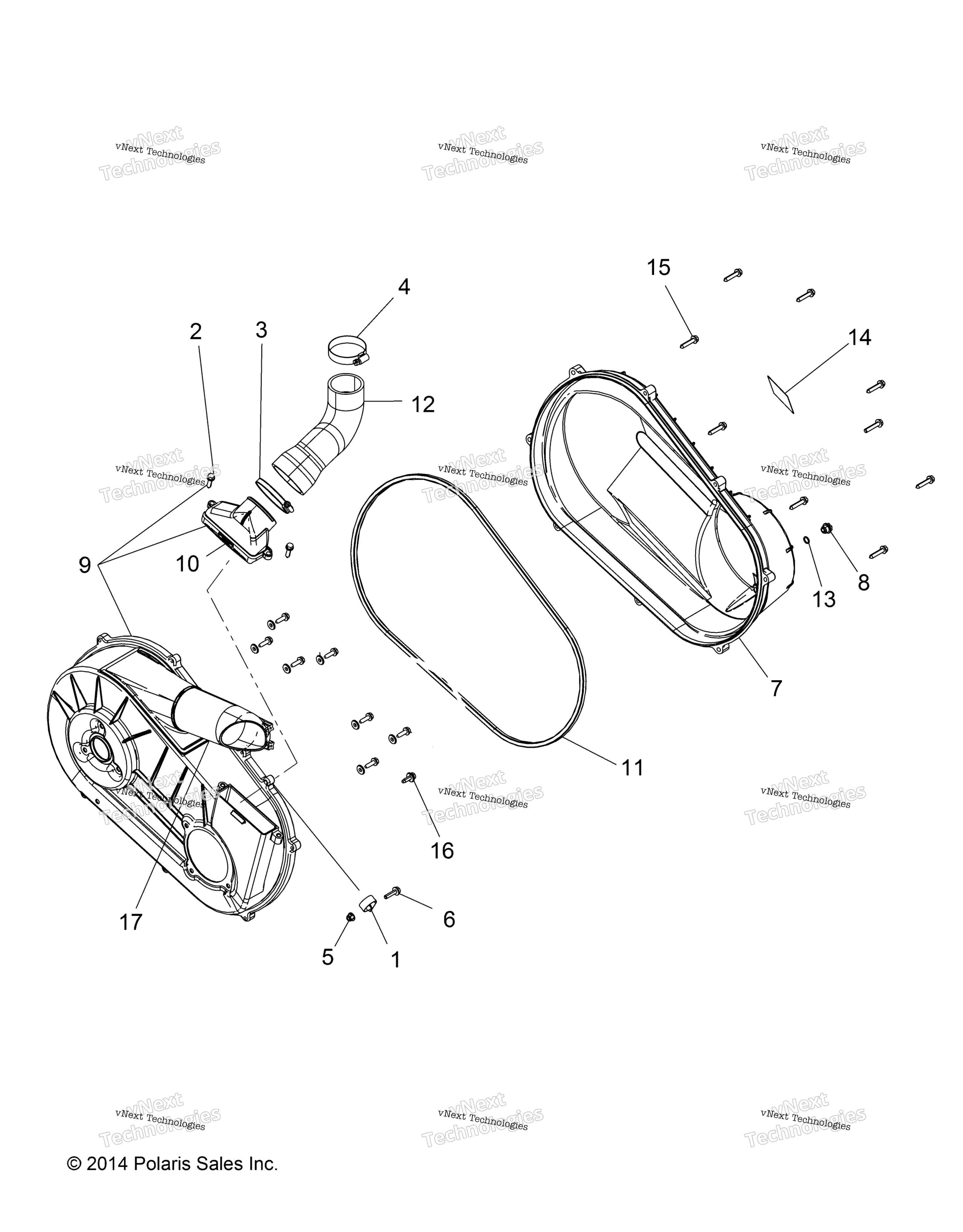 Трансмиссия, крышка сцепления & Ducting R17rme57f1/S57c1/F1/Ck/E1/Ek/T57c1/E1/A57f1