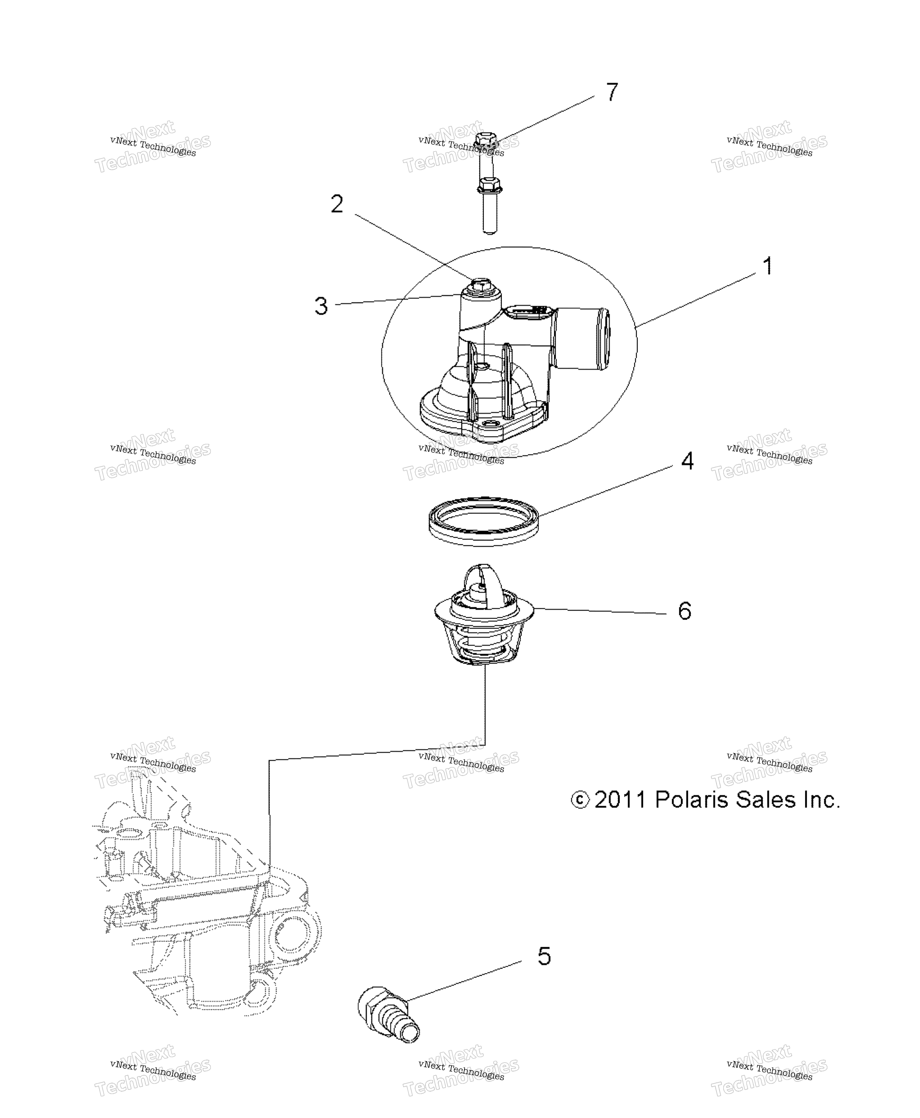 Engine, Thermostat & крышка R17rme57f1 / S57c1 / F1 / Ck / E1 / Ek / T57c1 / E1 / A57f1