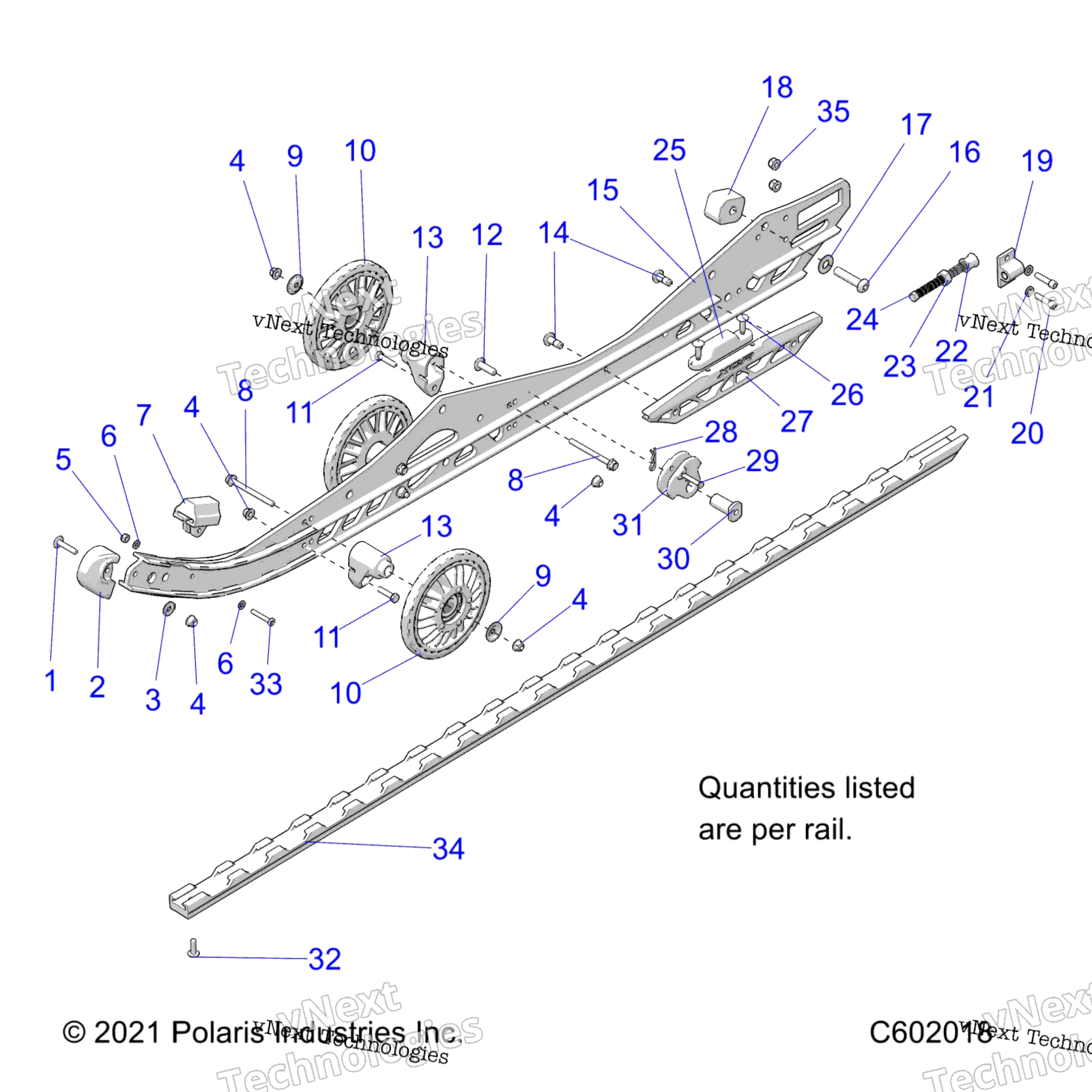 Suspension, Rail Beam Lh / Rh