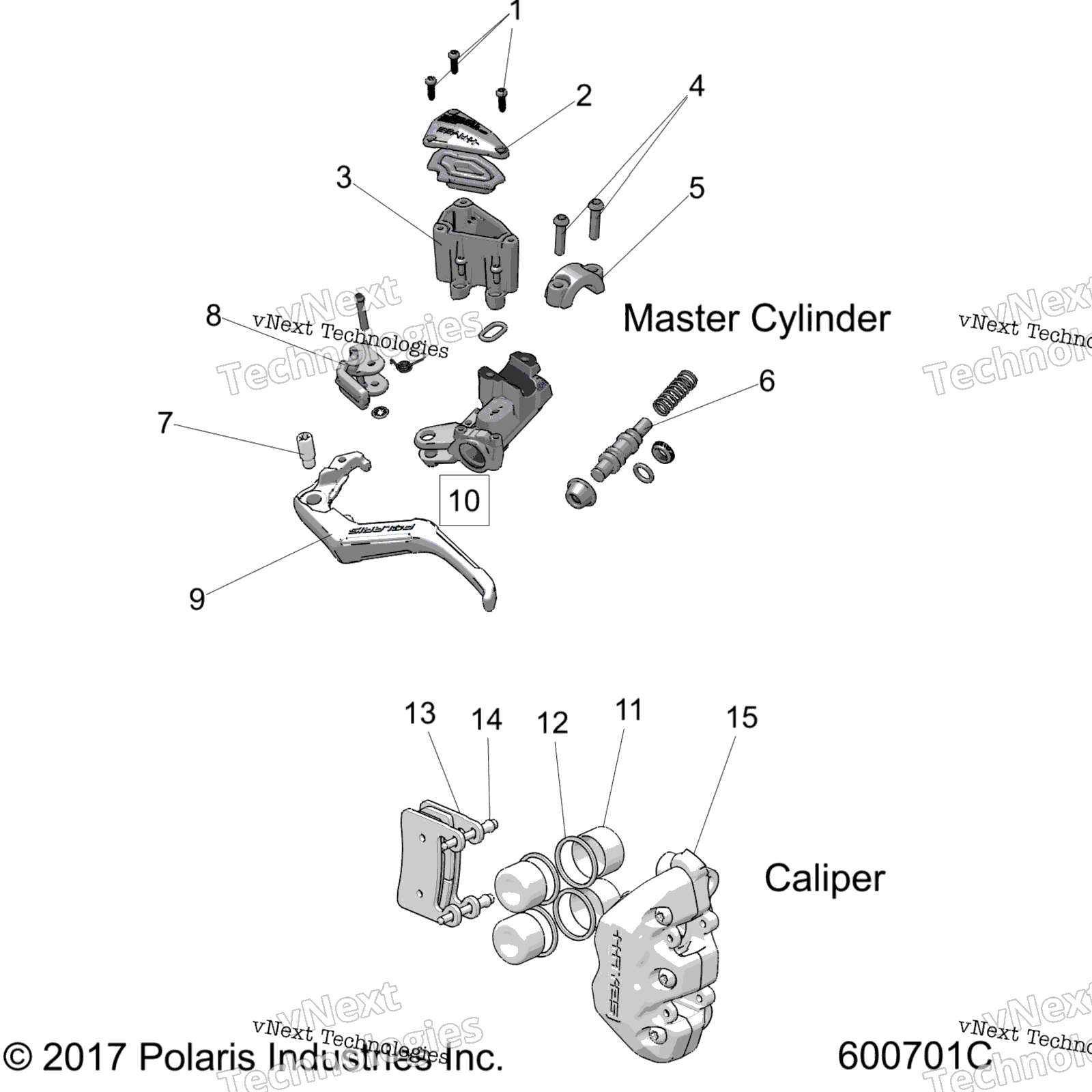 Brakes, Caliper и Master цилиндр Asm