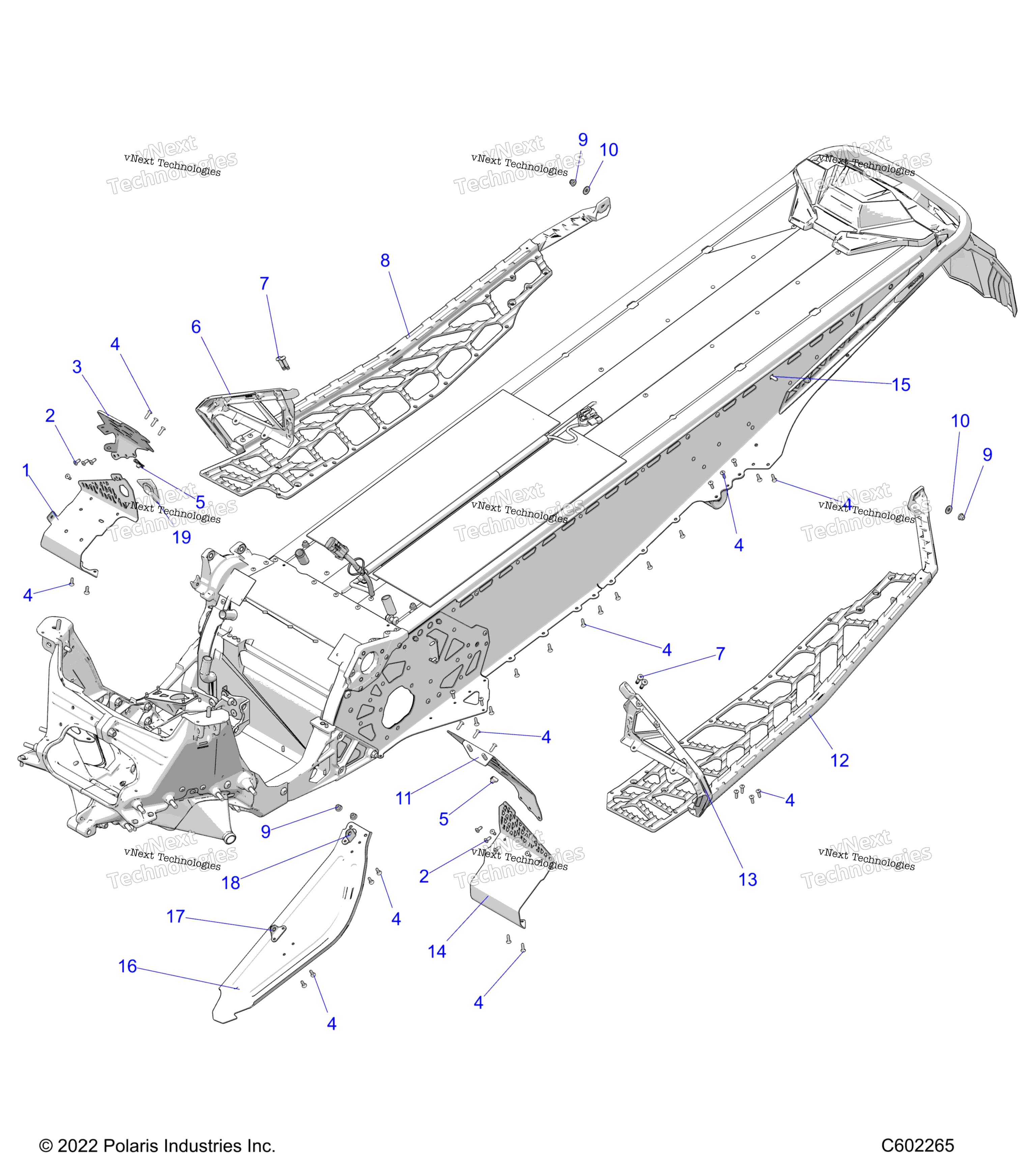 Chassis, сцепление Guard, Footrests, & Runningboards (C602265