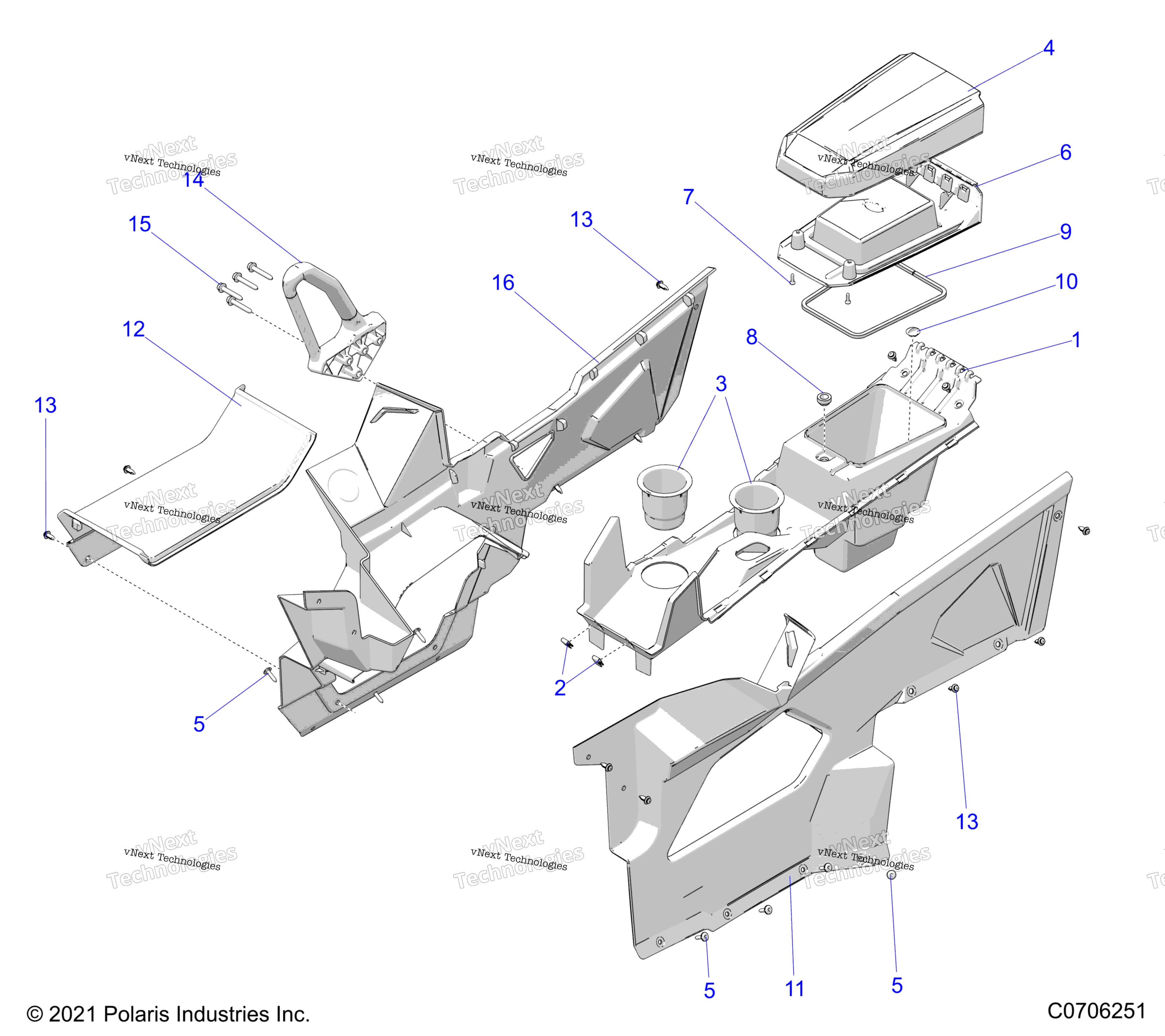 Body, Center Console, передний