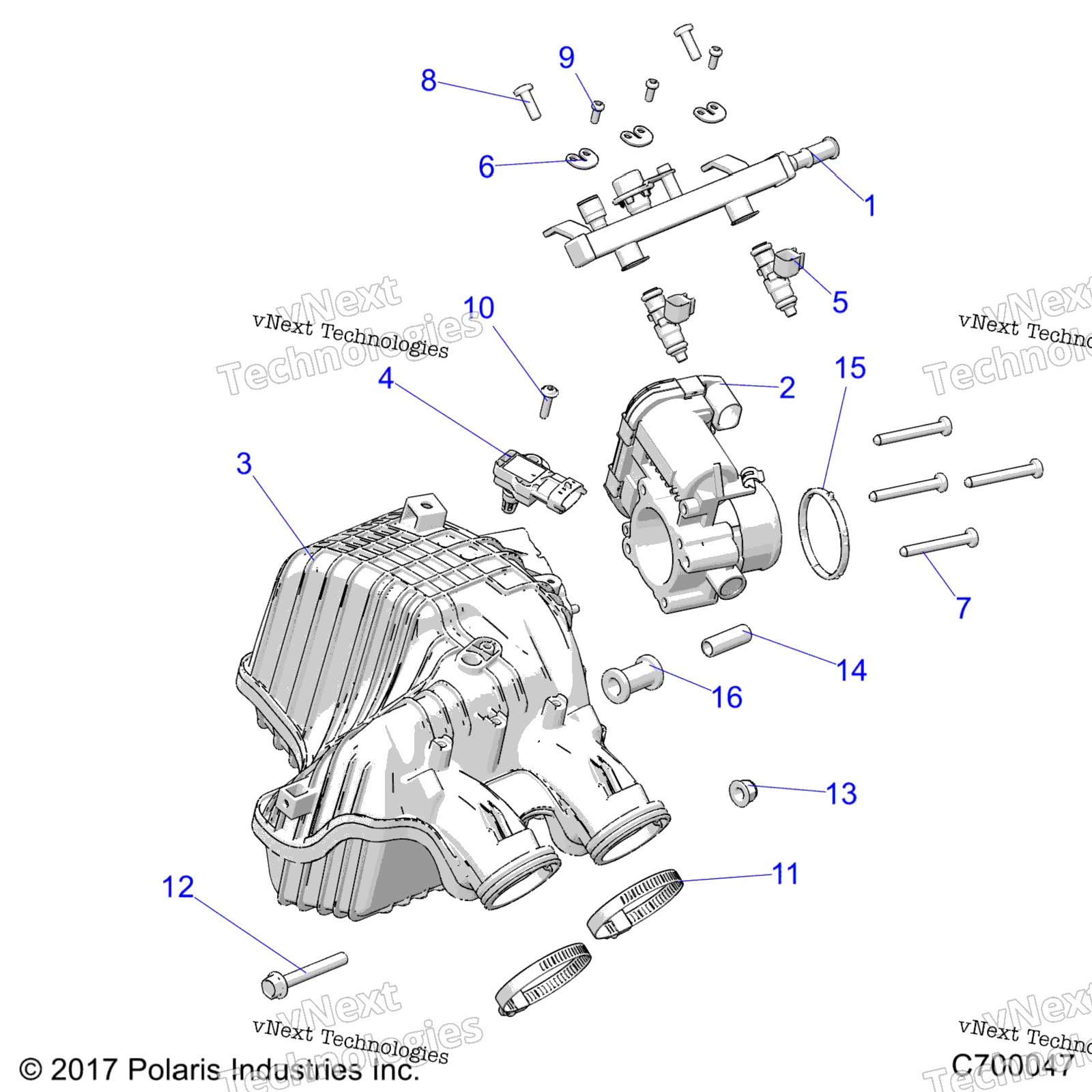 Двигатель, впуск Manifold, Throttle Body, Fuel Rail