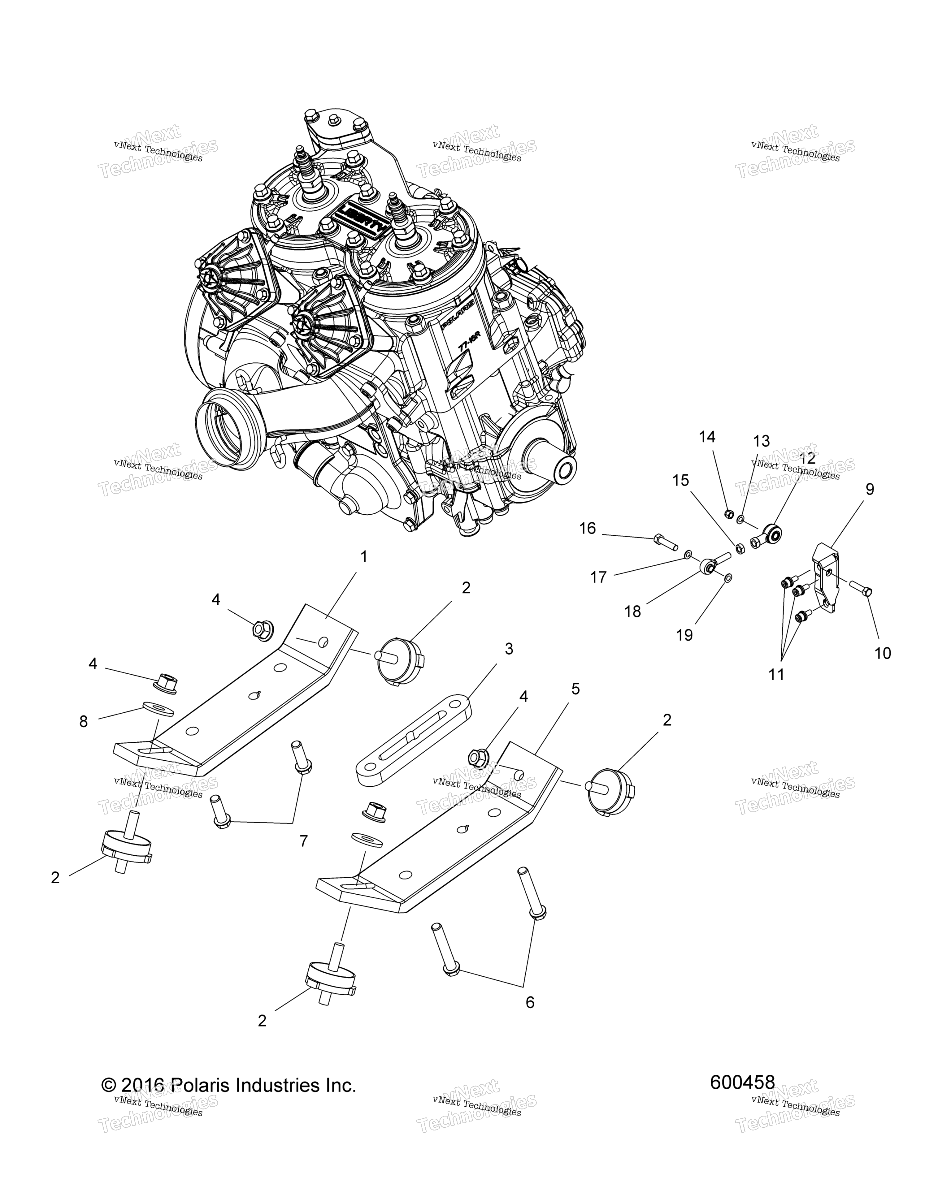 Двигатель, крепление S23mdx6dsa/6Dea