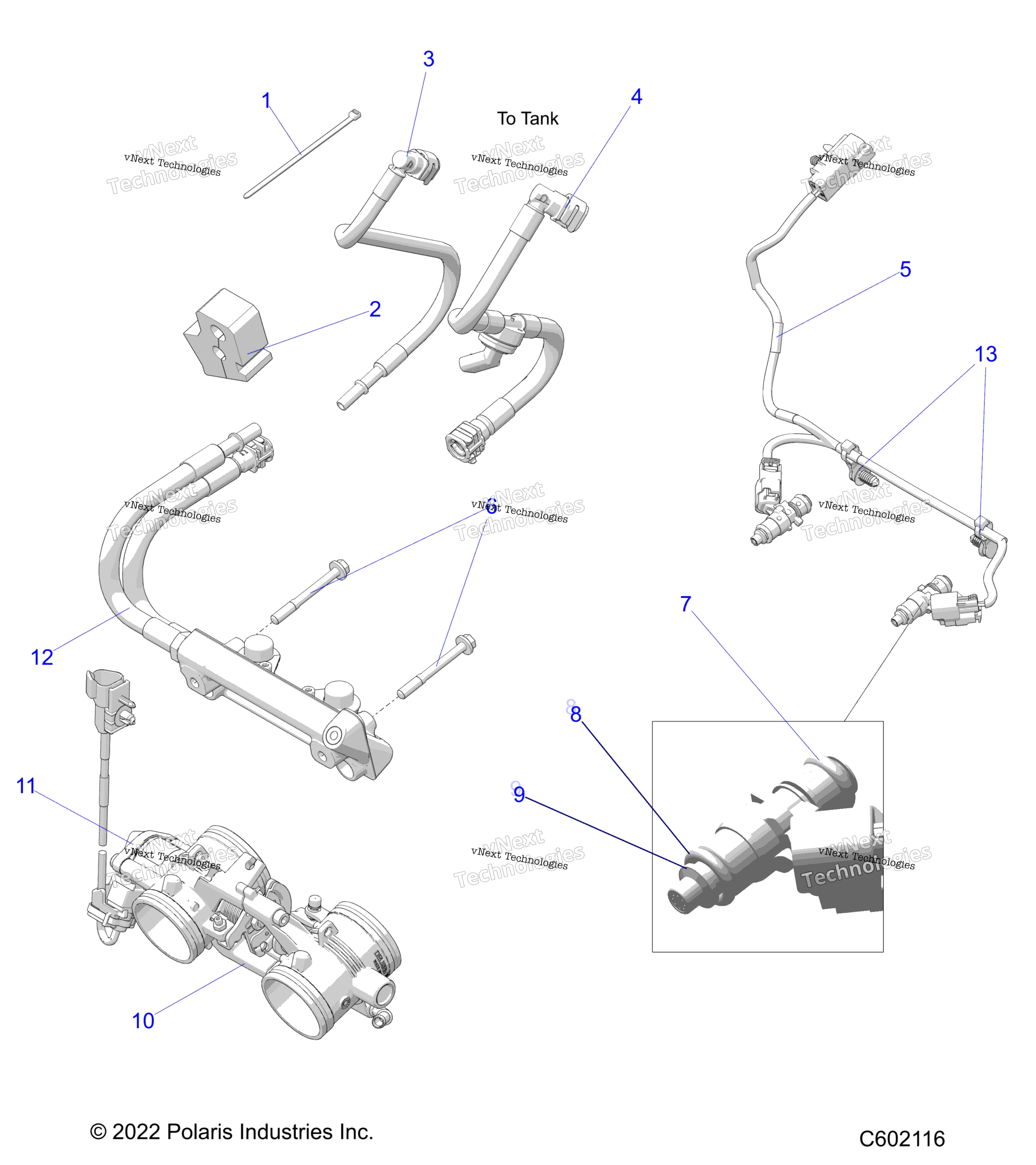 топливный System, Rail, Lines & Throttle кузов
