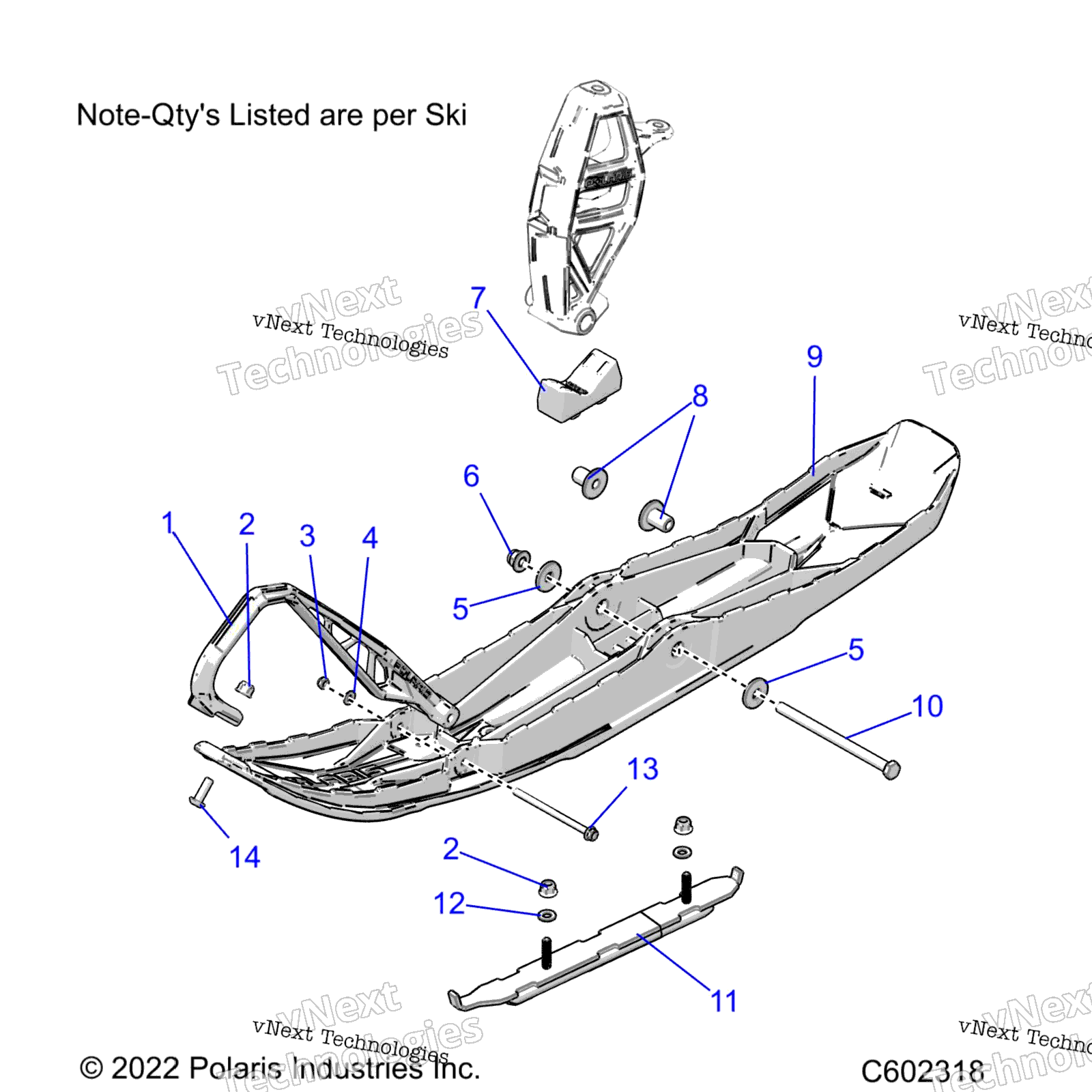 Steering, Ski узел