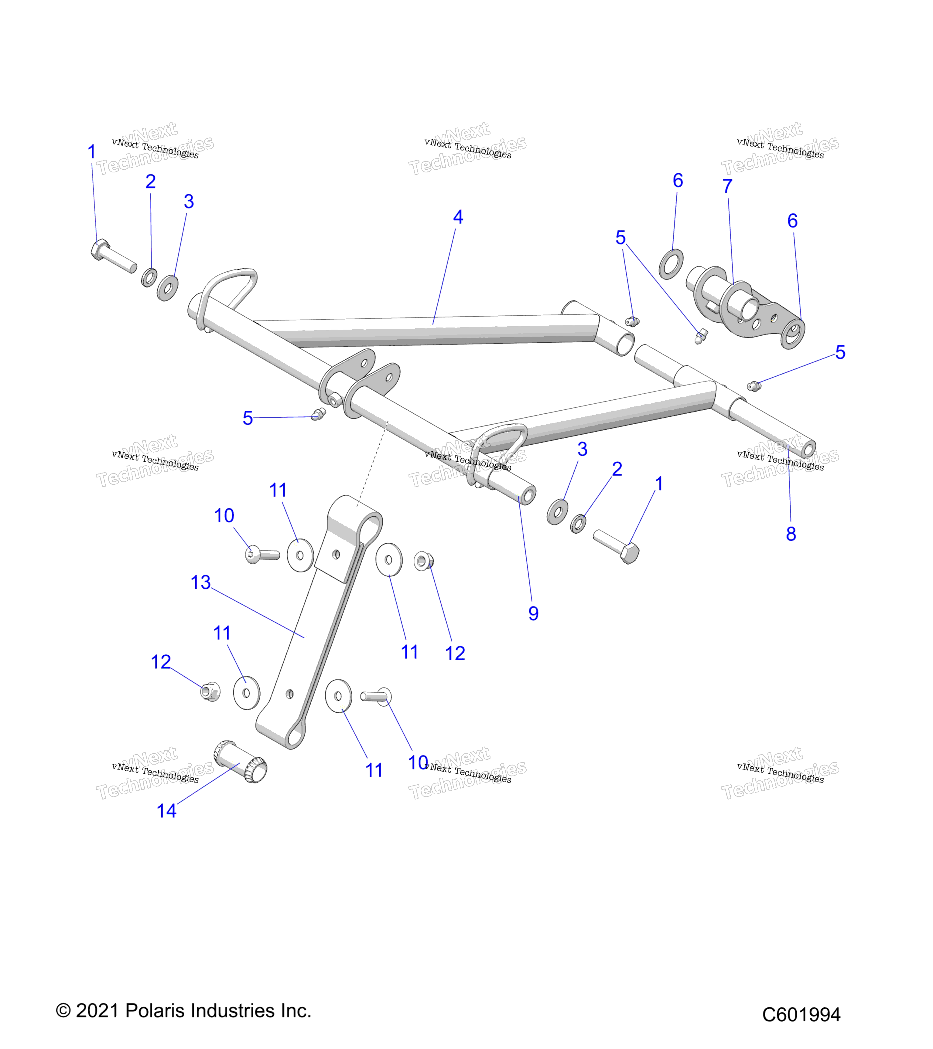 подвеска Torque рычаг передний 165", 2.75" Track Opt S23tgm8ms