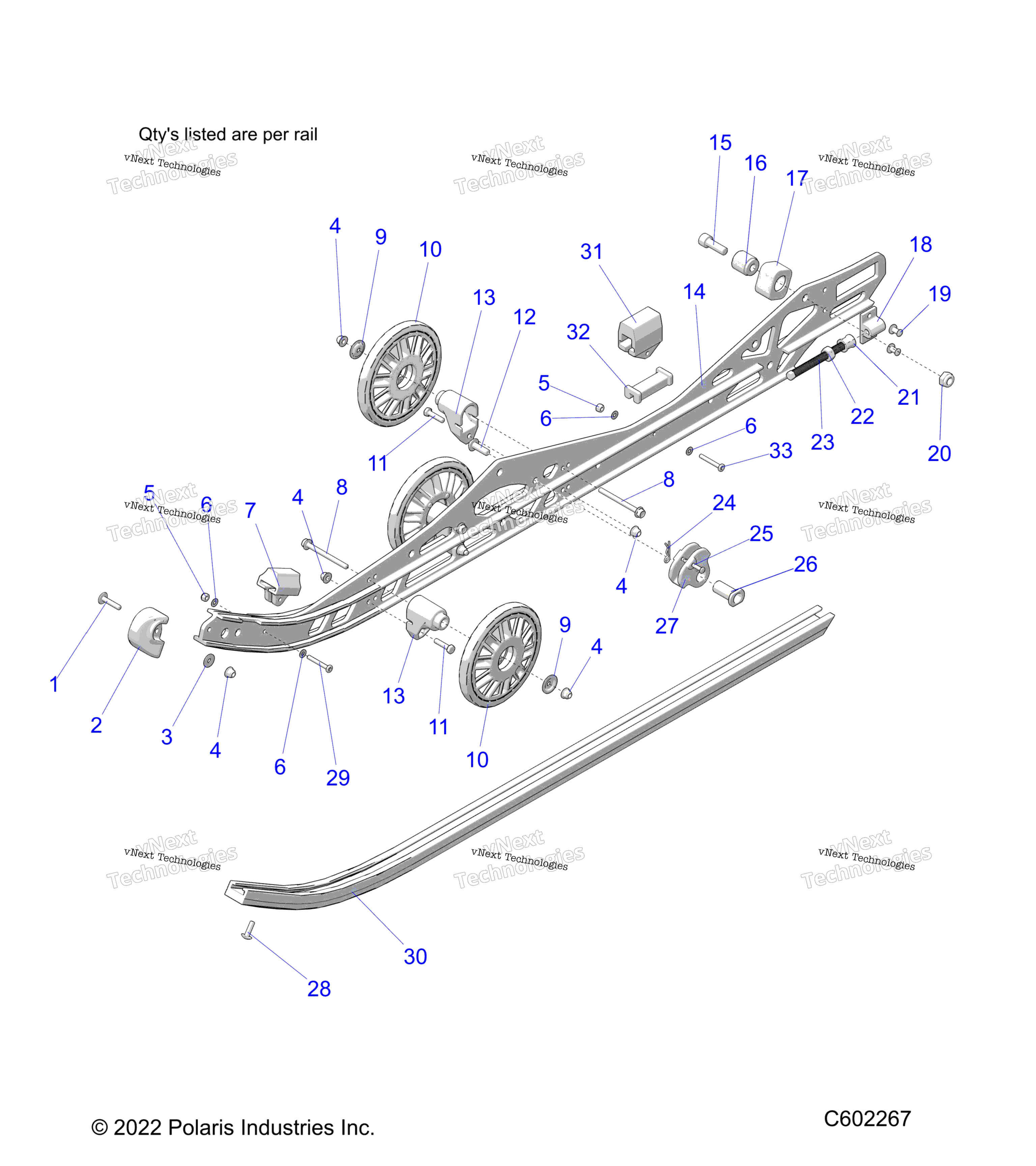 Suspension, Rail Beam Lh / Rh