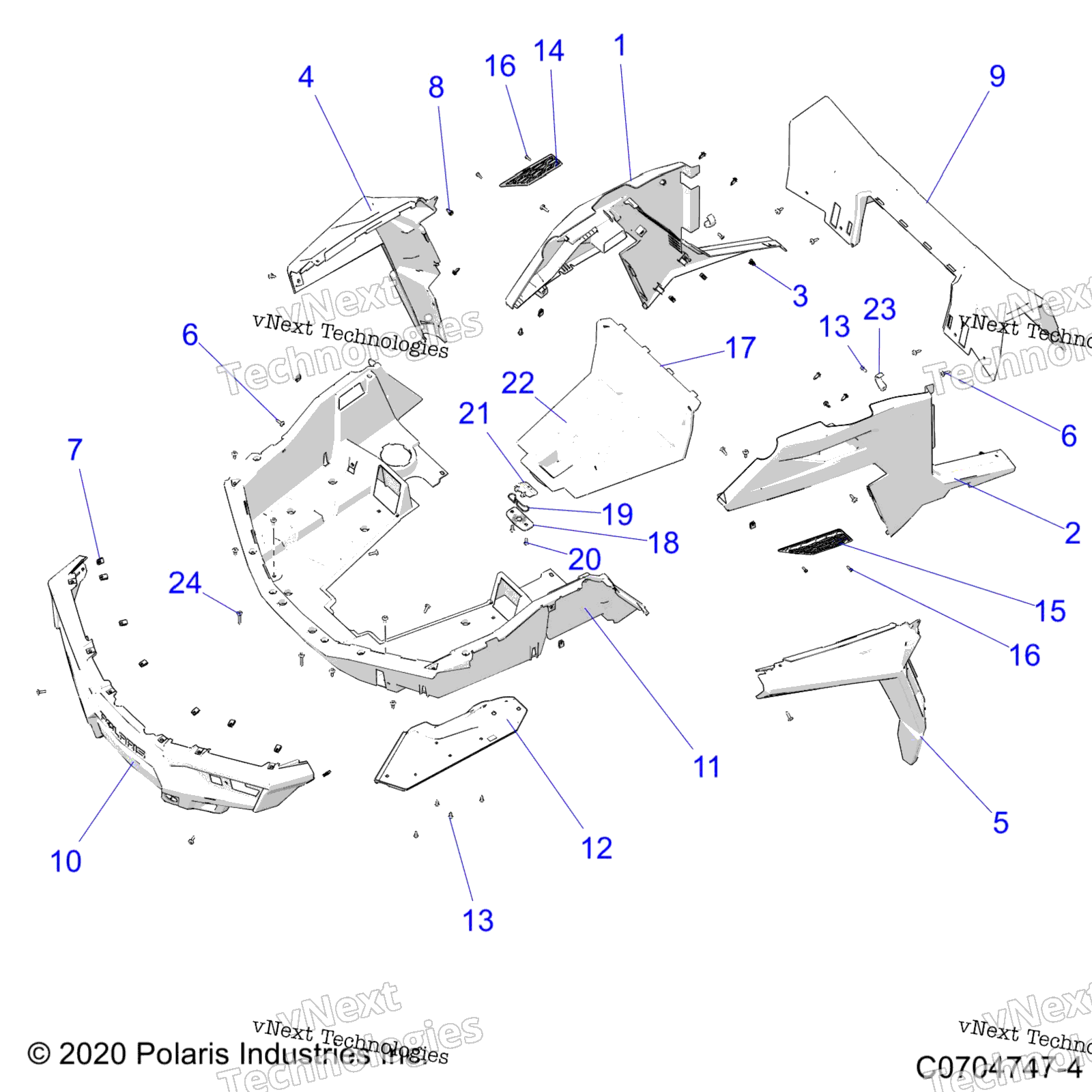 Body, задний полка и Fenders Z23ase99a4 / B4 / K99a4