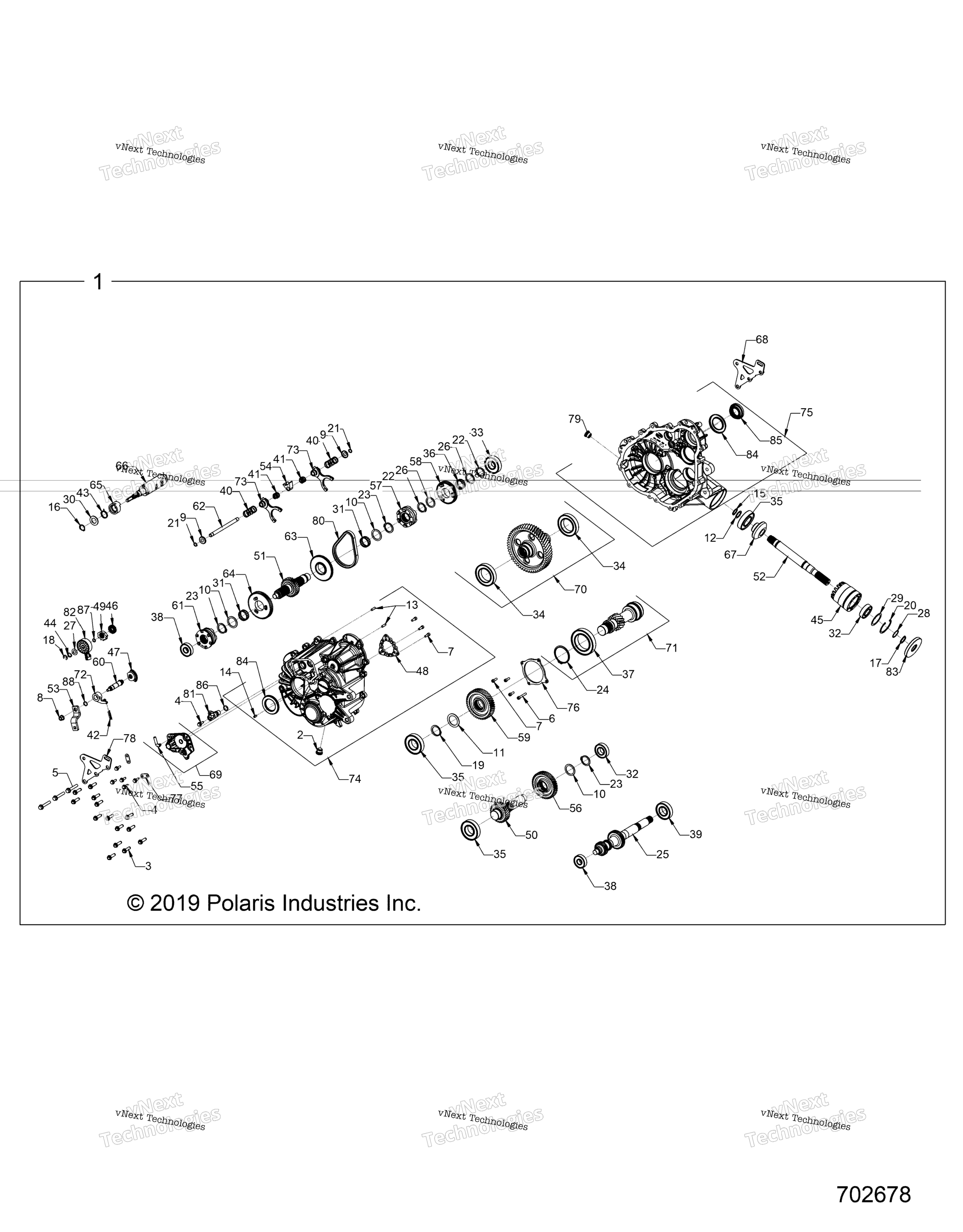 Трансмиссия, внутренности главного редуктора Z23ase99a4/B4/K99a4