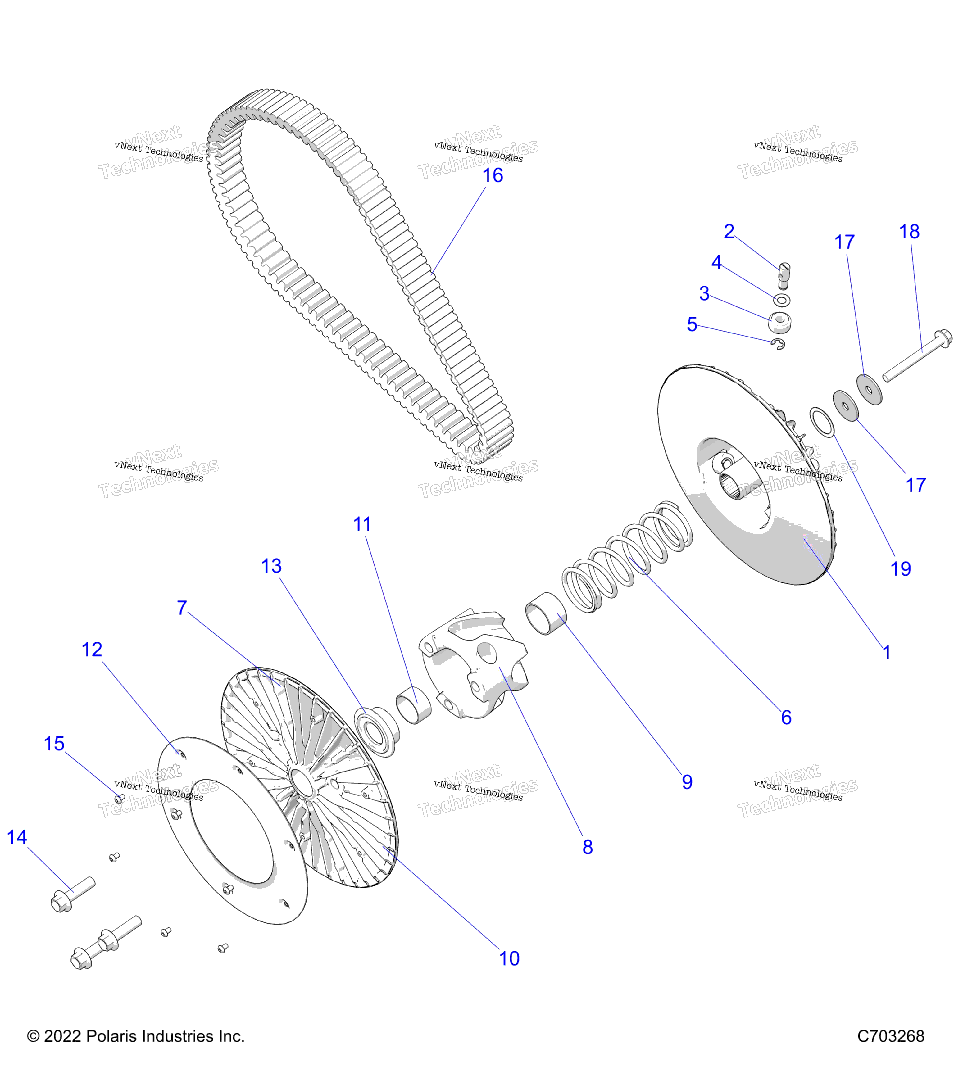 Привод Train, Secondary Clutch/Belt