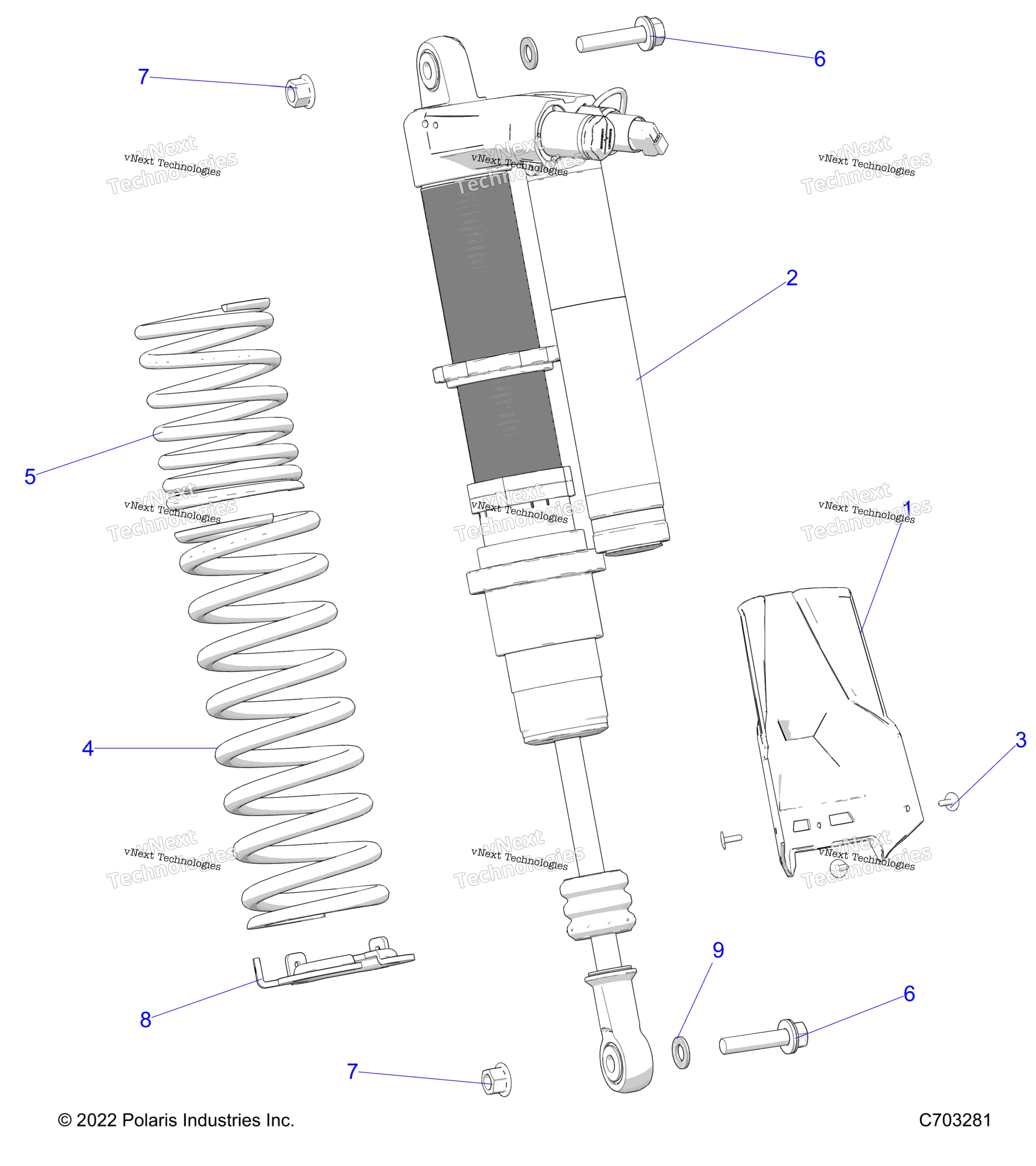 Подвеска, задний амортизатор Mounting