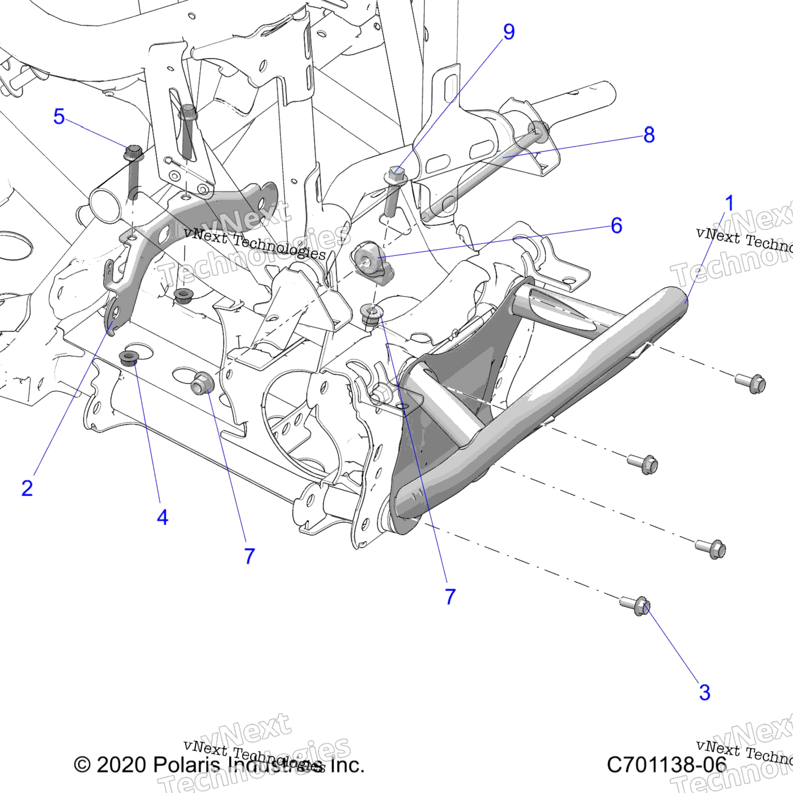 Chassis, передний Gearcase и Bumper крепление