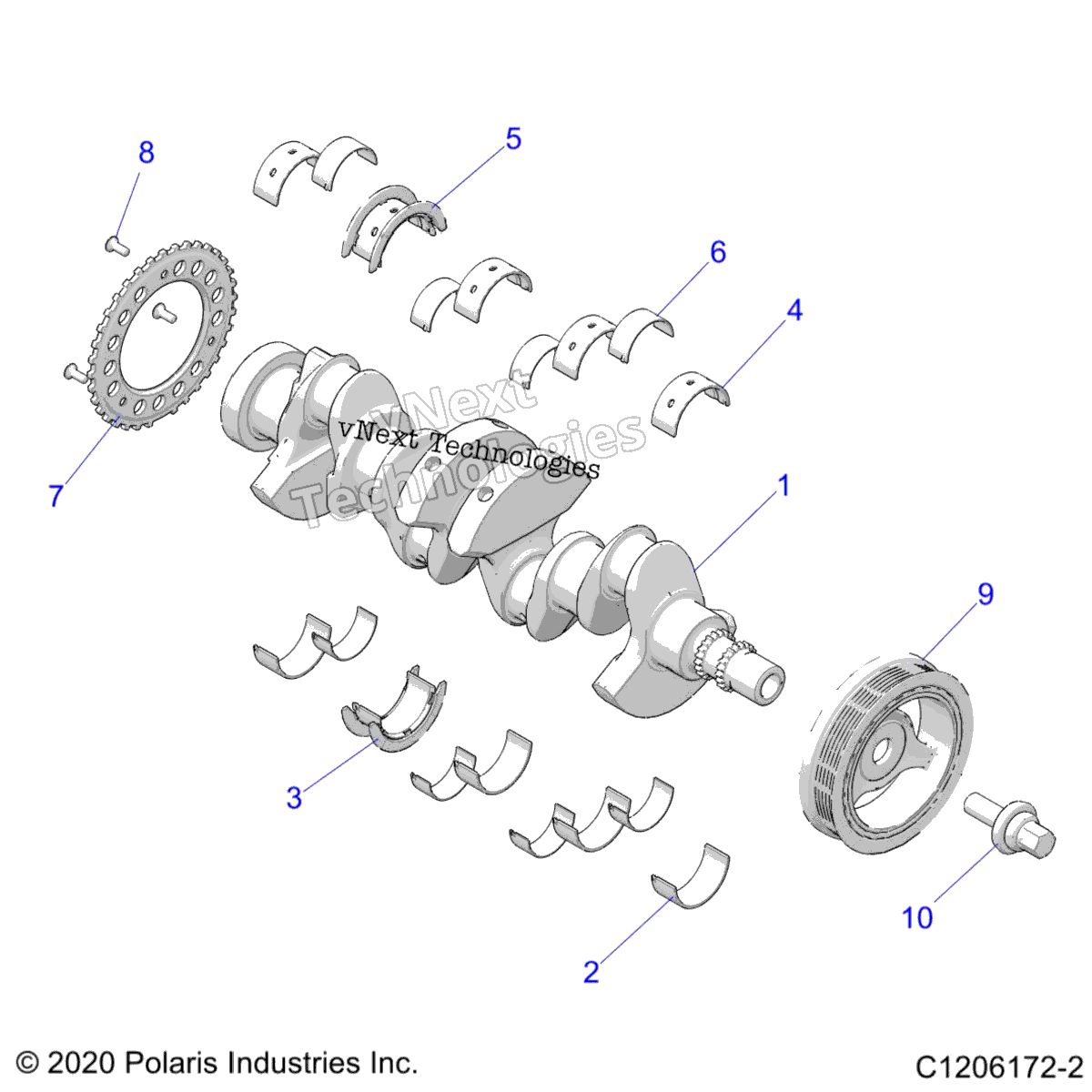 Двигатель, коленвал And Bearings