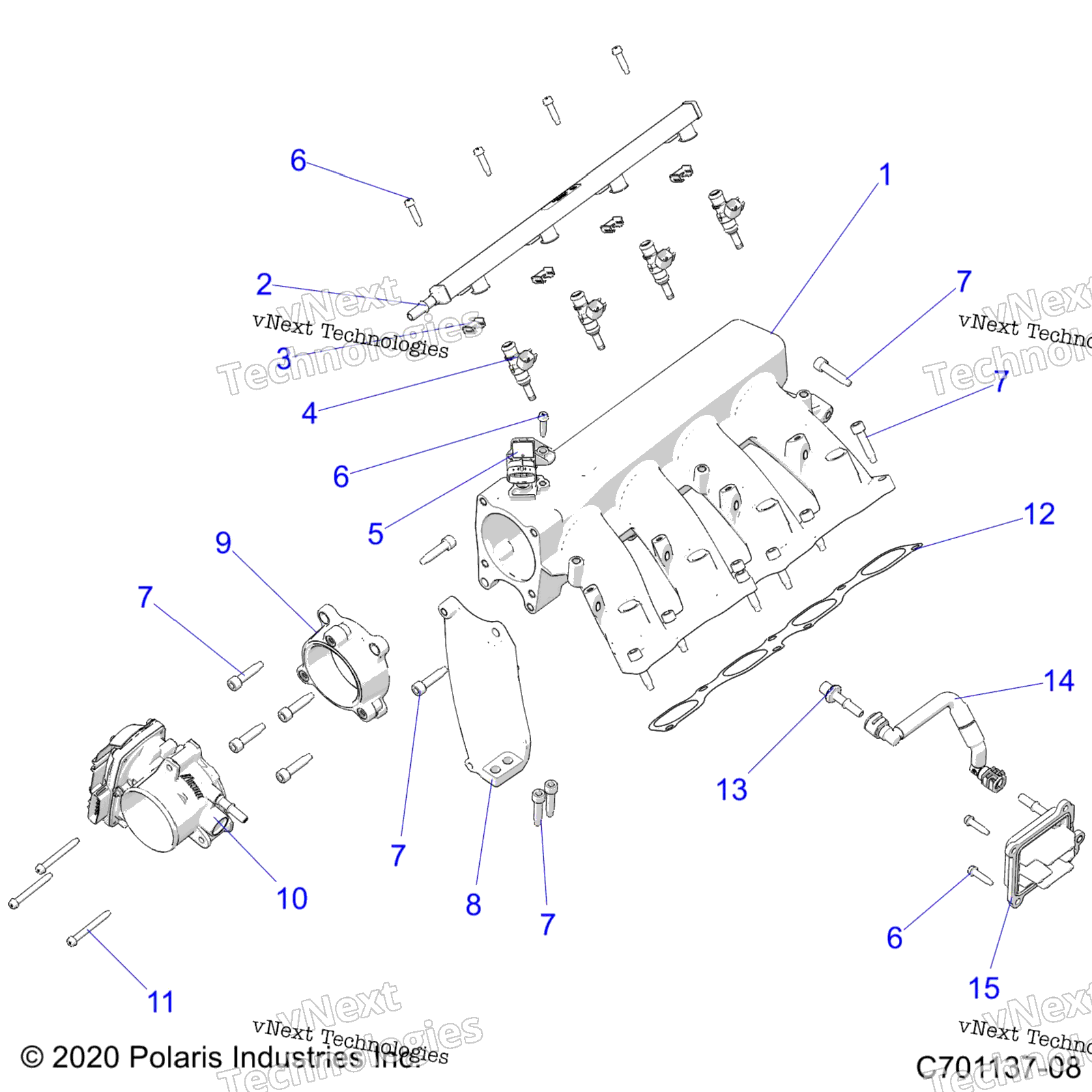 Engine, впуск Manifold, топливный Rail и Related