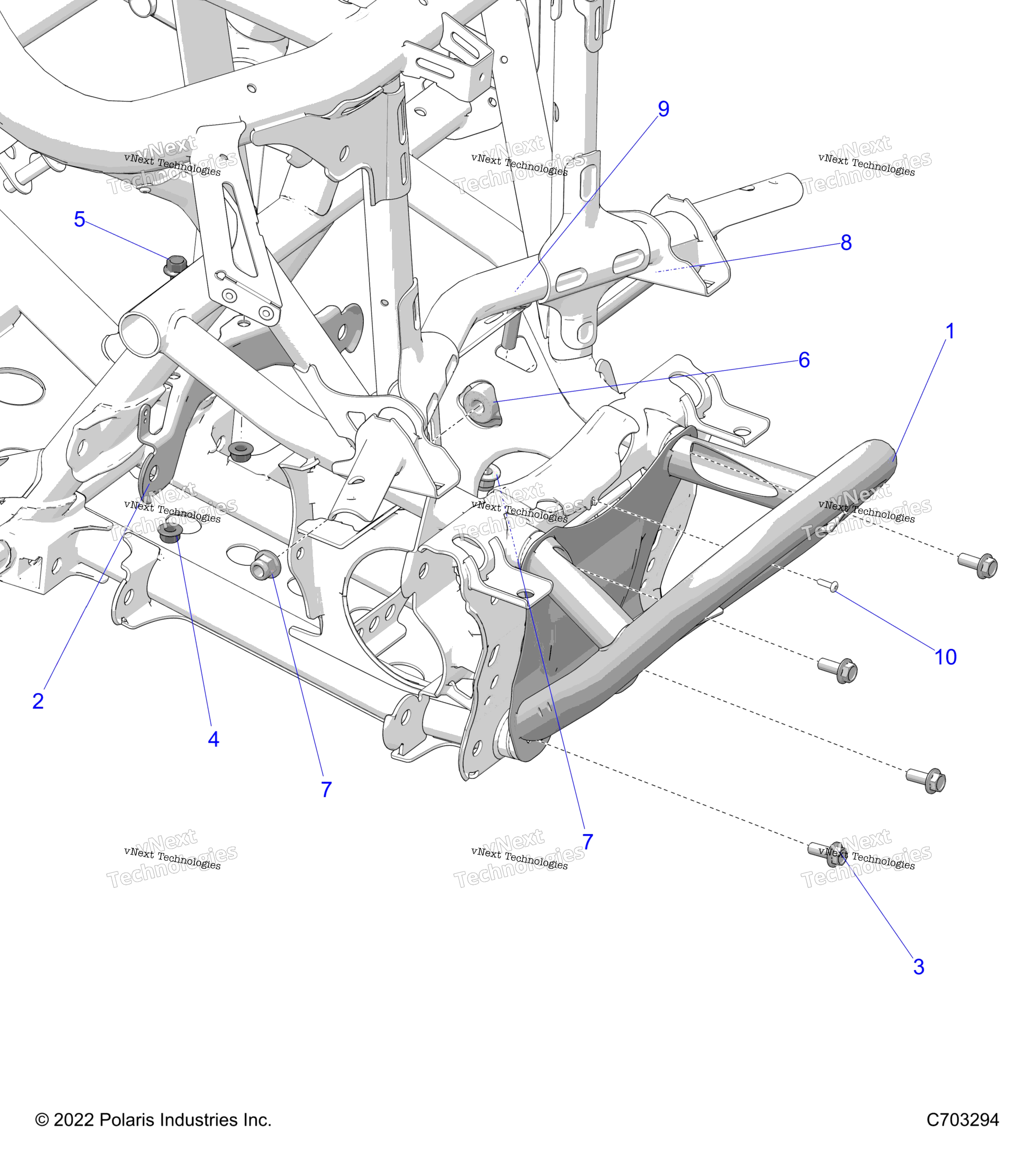 Chassis, Mounting, передний Gearcase и Bumper крепление Z23gad92a / 92B