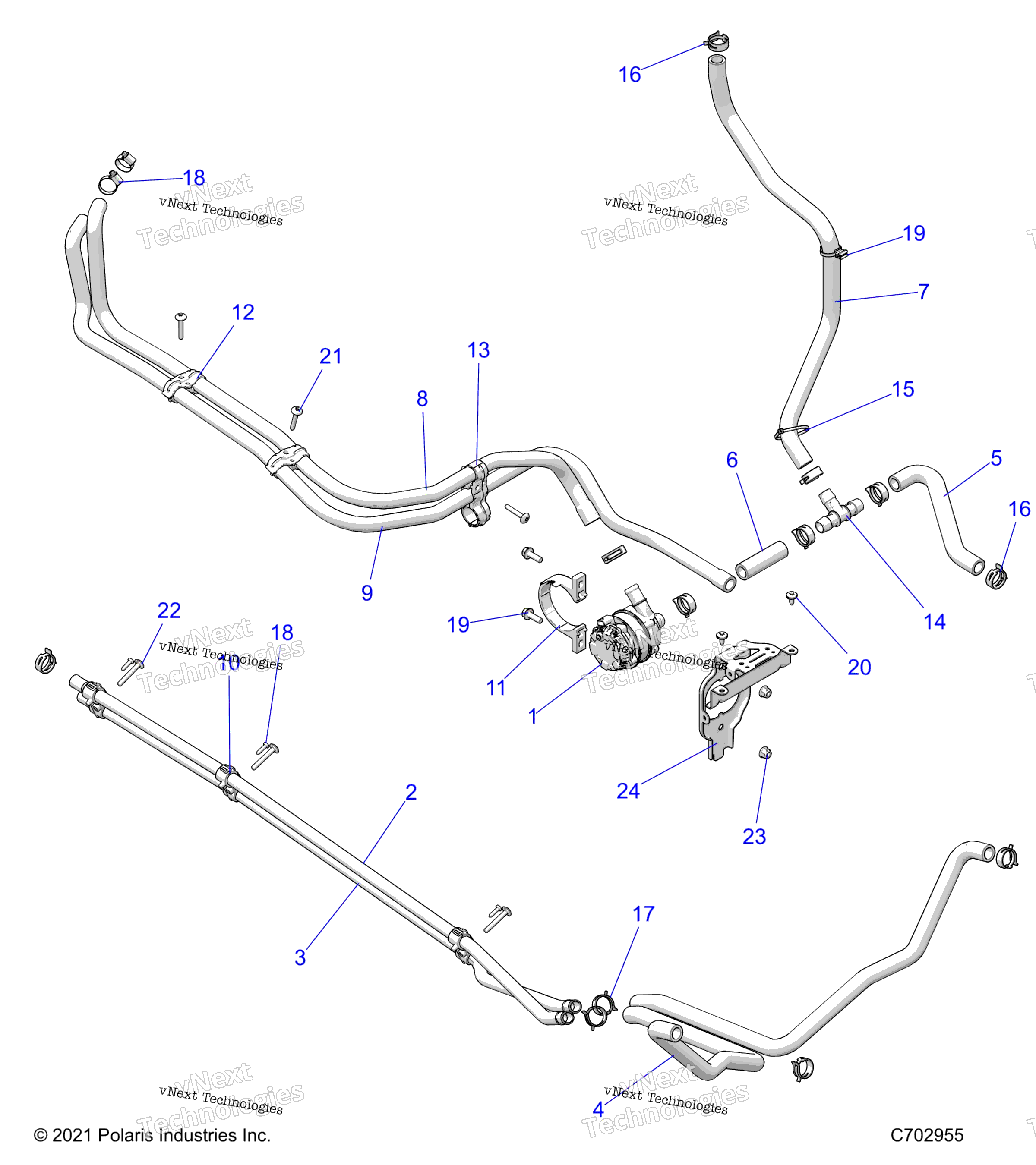 Двигатель, охлаждение Routing Manifold Z23gad92a/92B