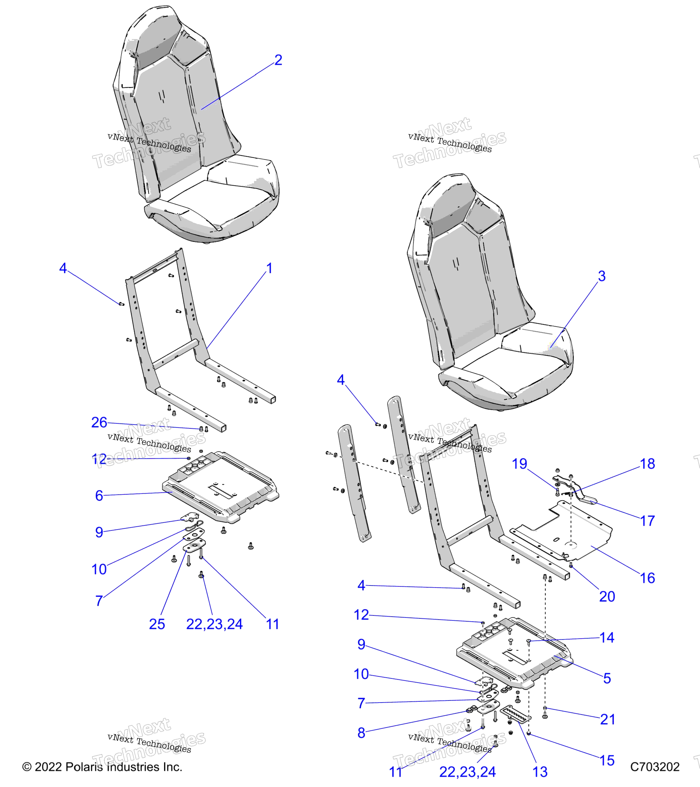 Кузов, сиденье Asm. And Slider Z23nae99a/99B