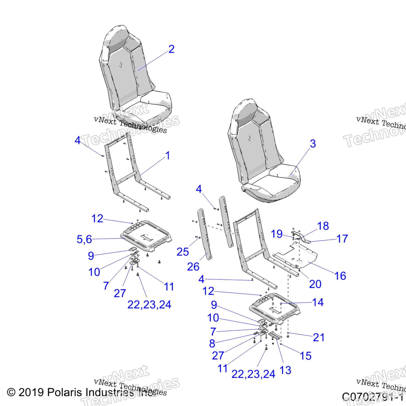 Кузов, сиденье Asm. And Slider Z23n4e99a/99B