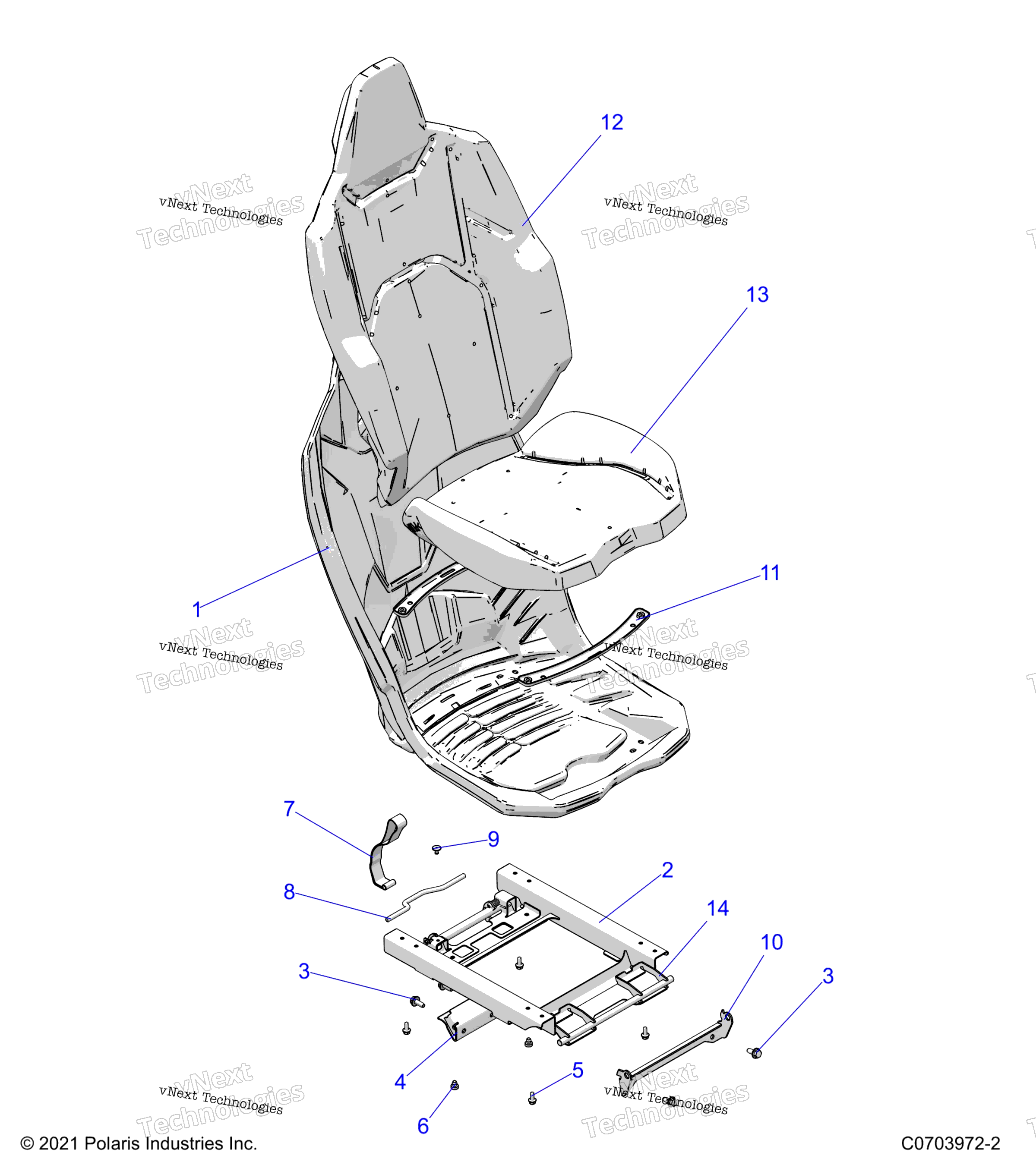 Кузов, сиденье Asm. Rear