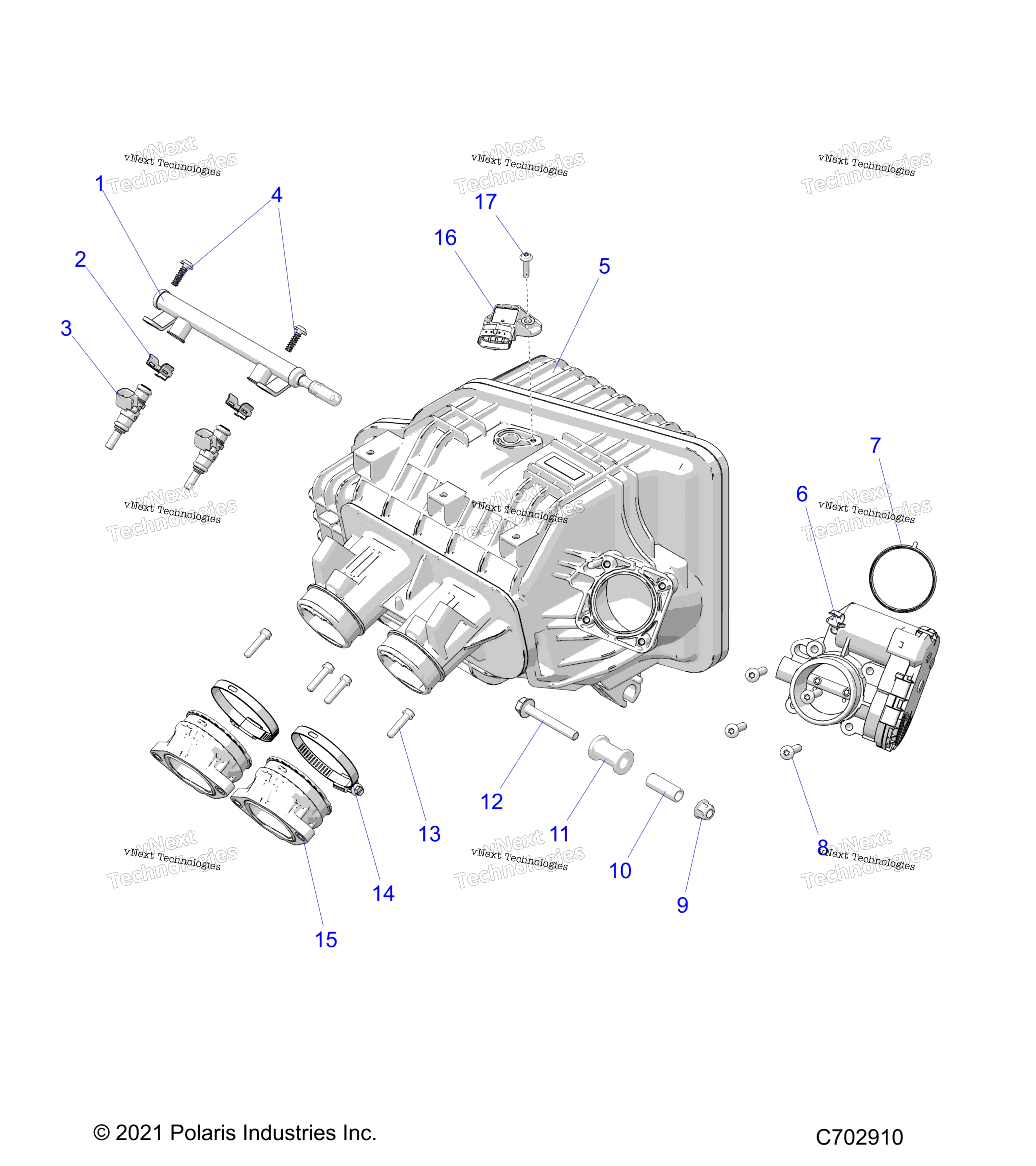 Engine, впуск Manifold, Throttle Body, топливный Rail