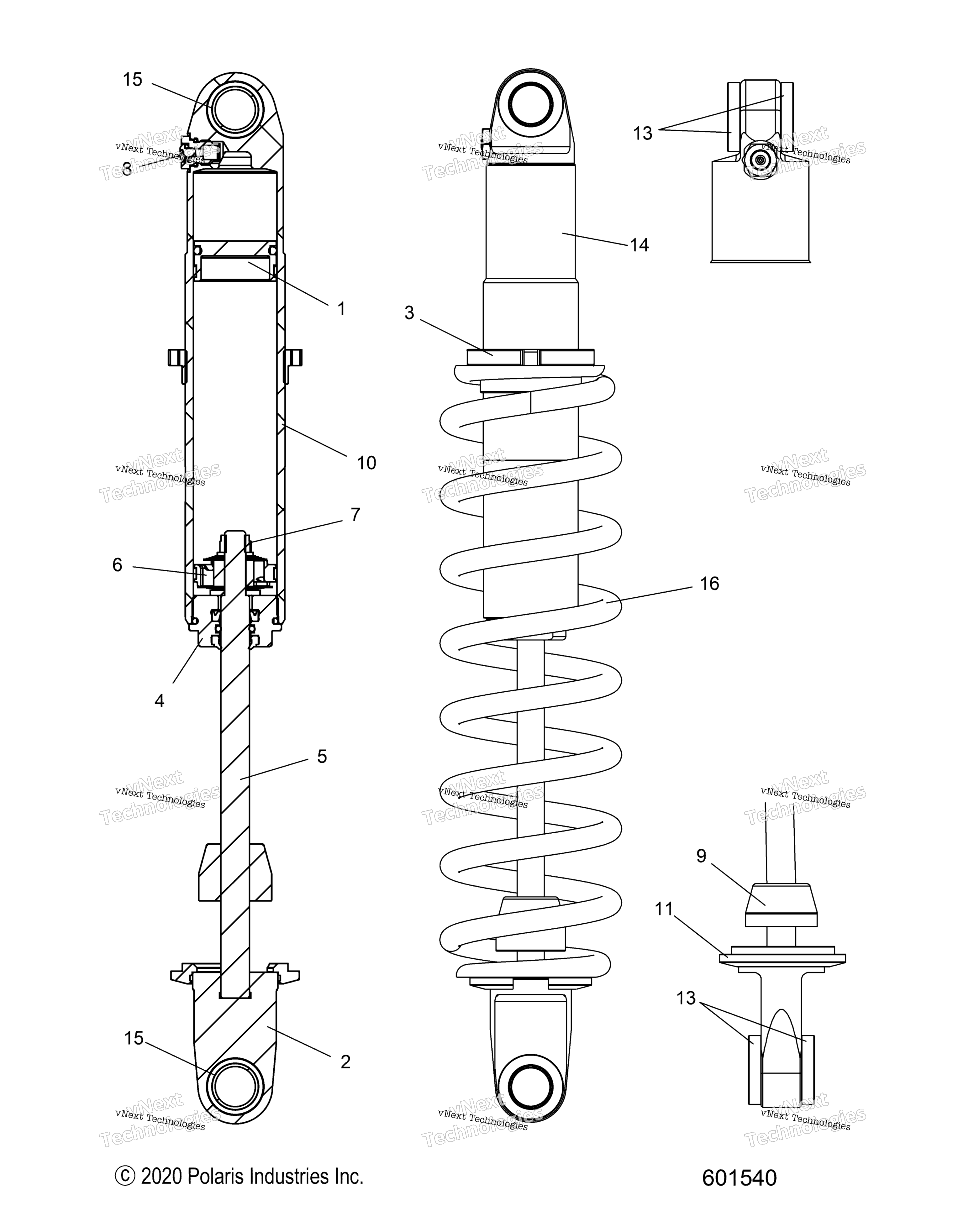 Suspension, Shock, задний Track, Monotube, 7045533