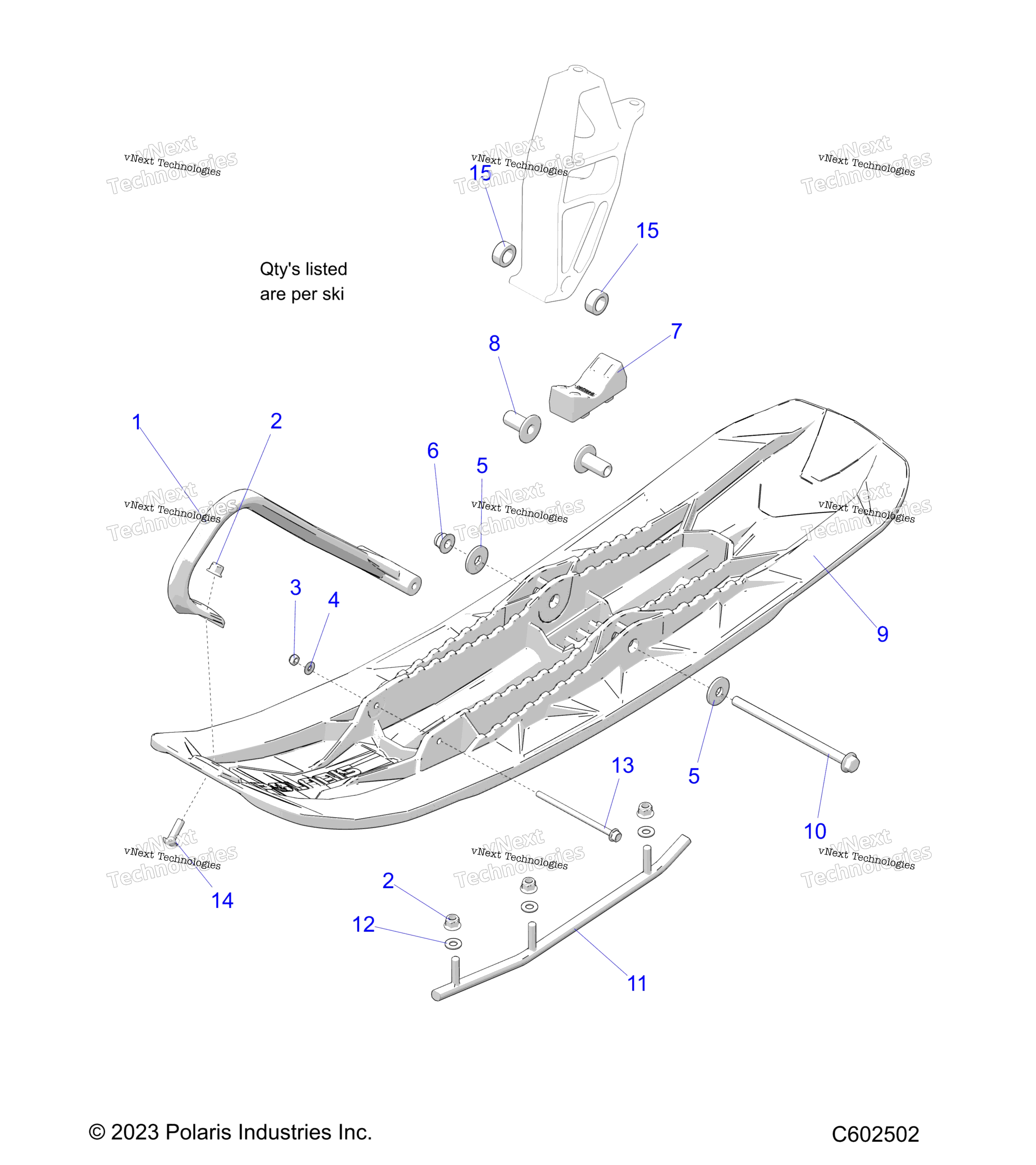Steering, Ski узел