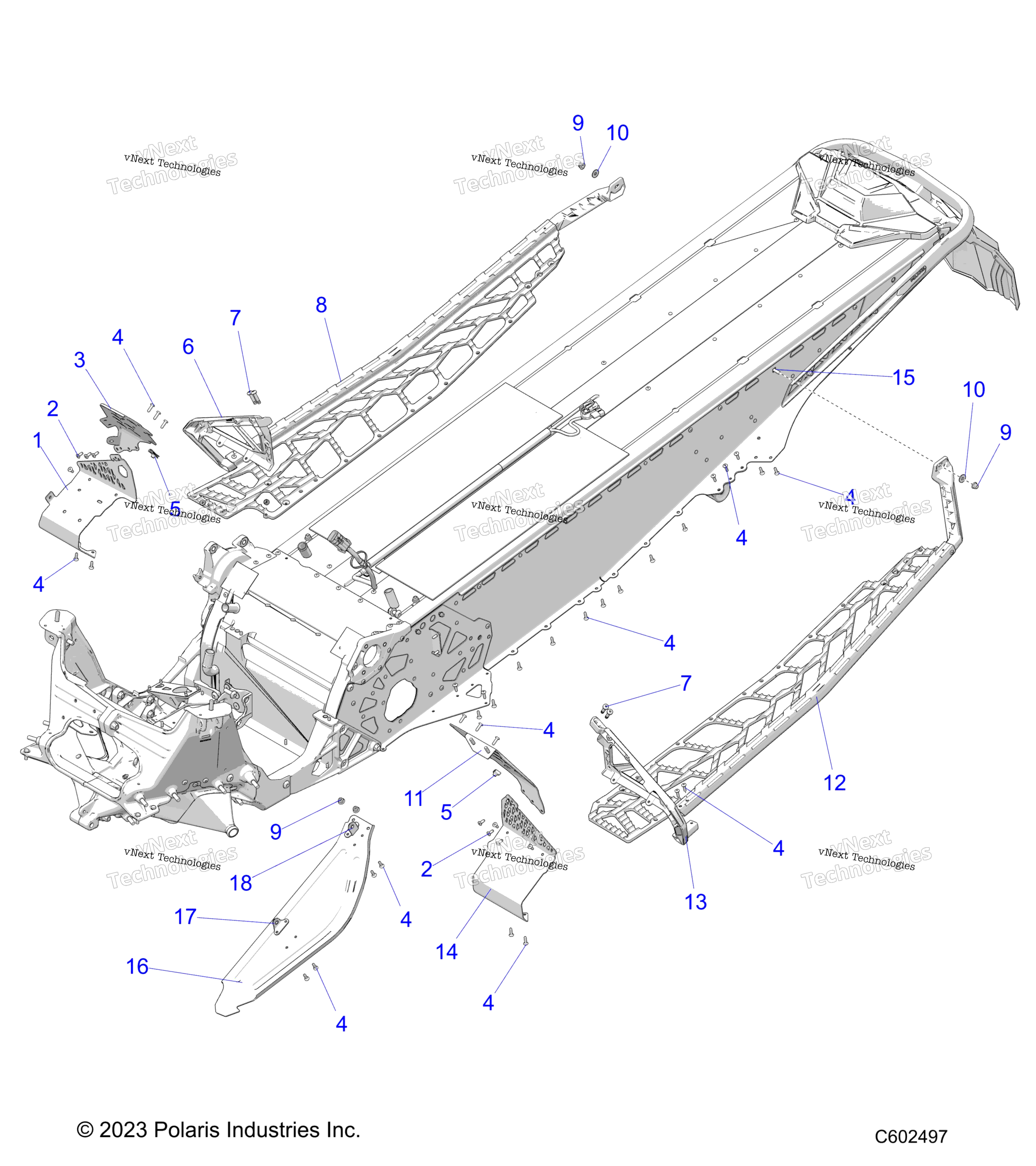 Chassis, сцепление Guard, Footrests, & Runningboards