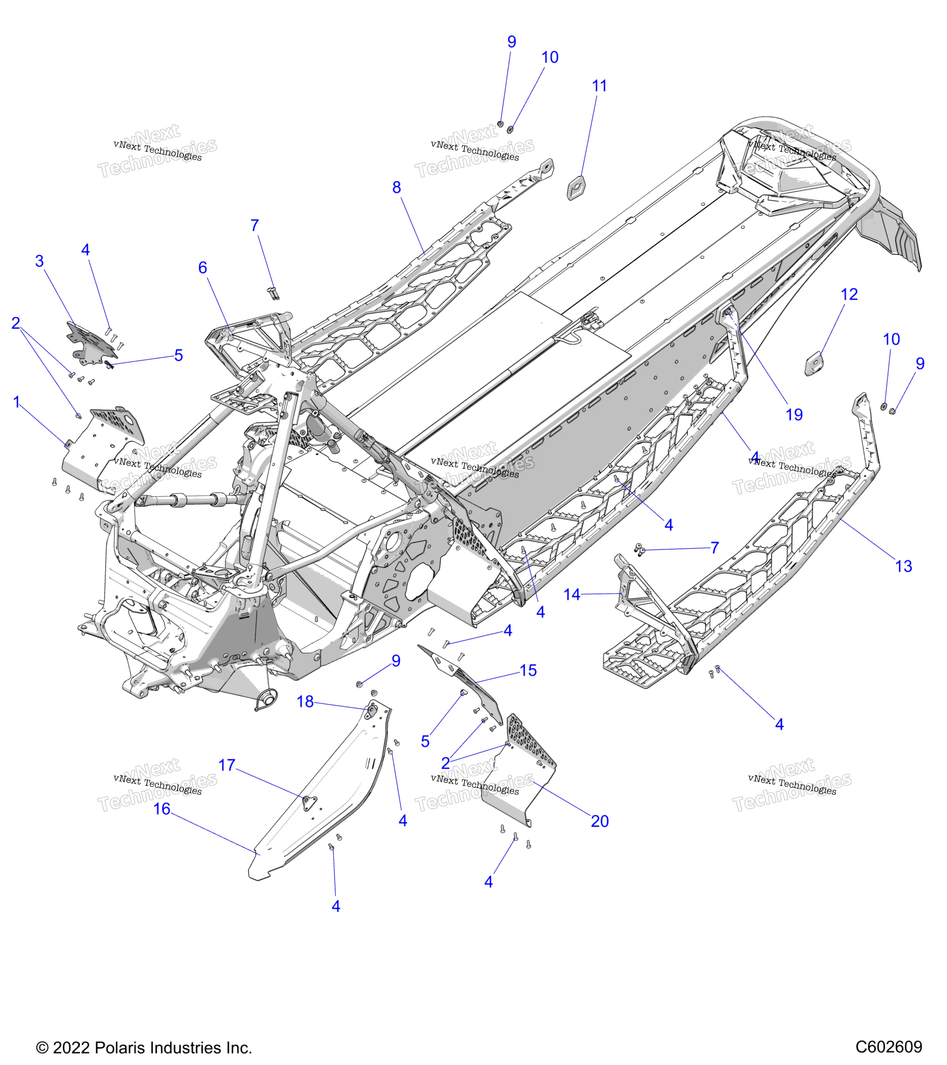 Chassis, сцепление Guard, Footrests, & Runningboards