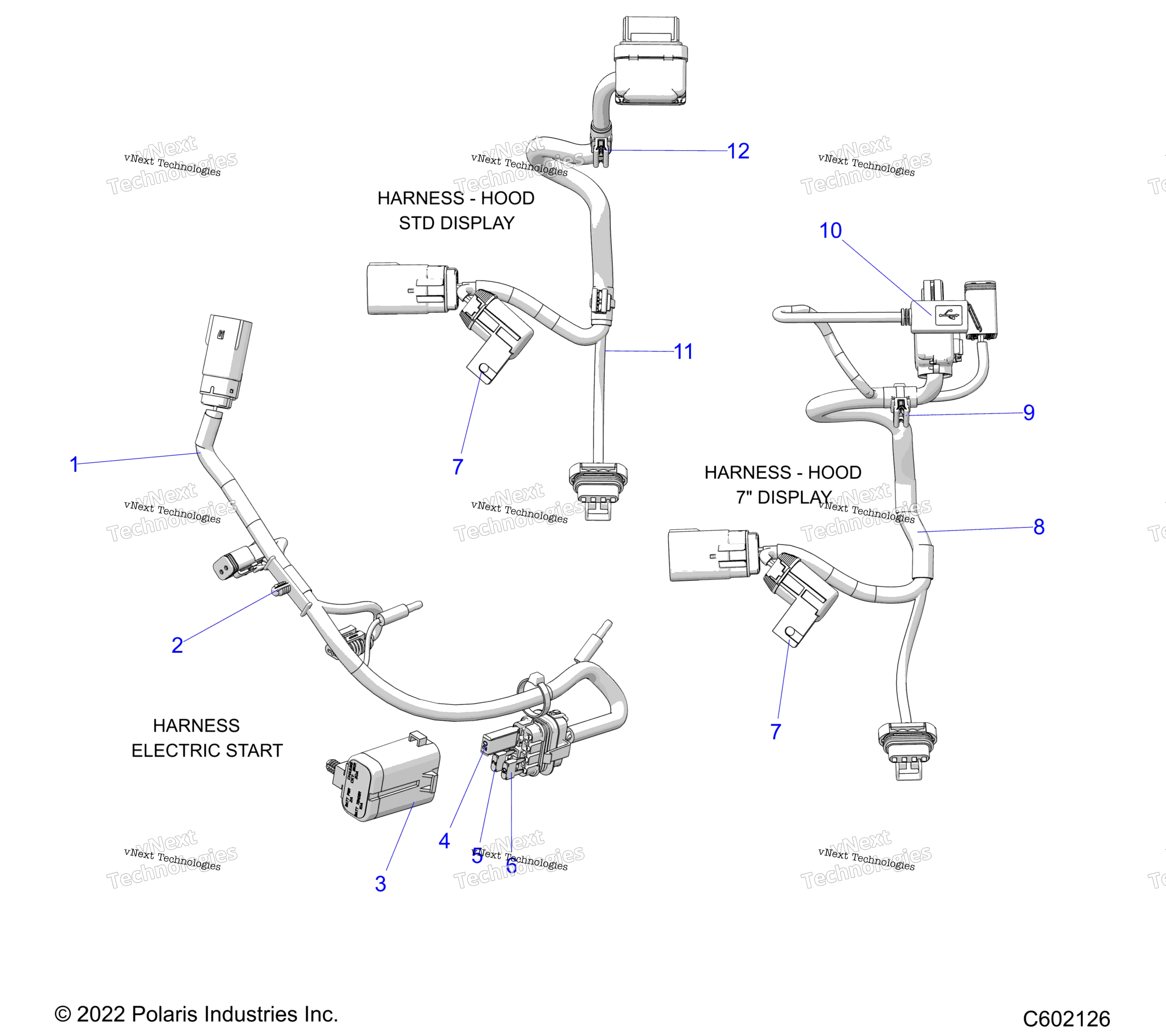 Electrical, провод Harness, Hood, Elec. Start