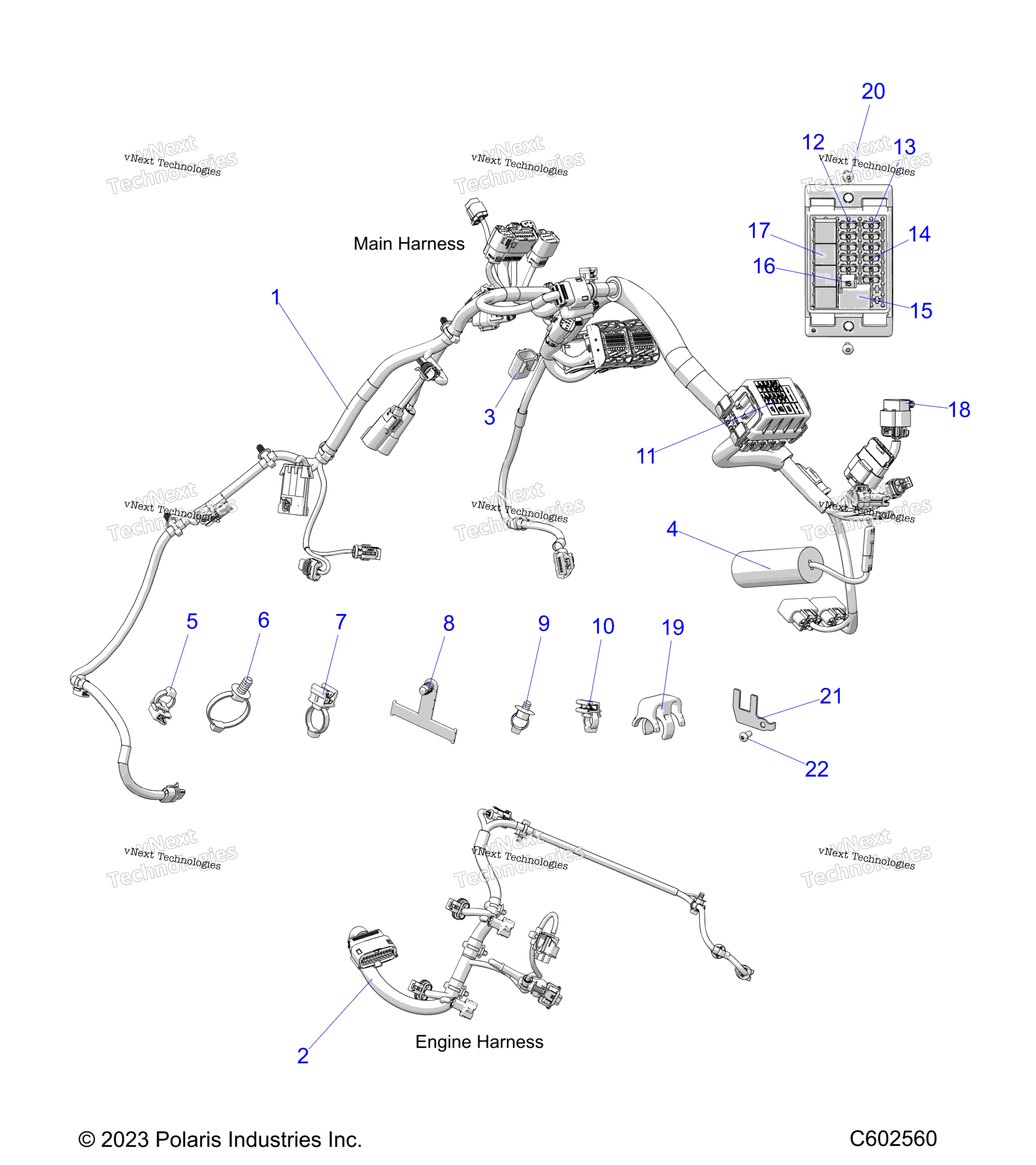 Electrical, Wire Harness, Chassis / Fuse Block, двигатель