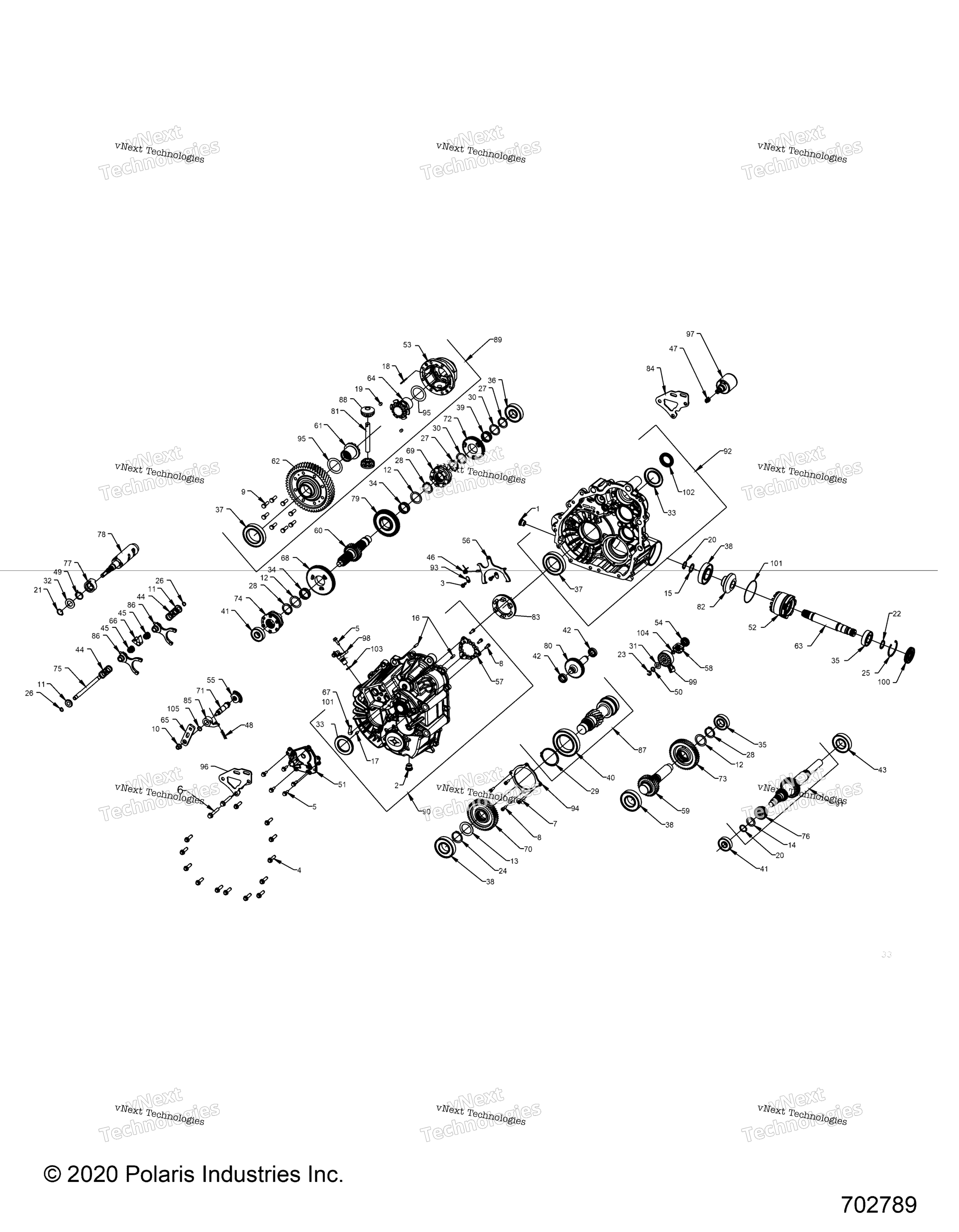 Трансмиссия, внутренности главного редуктора - R23rse99a9/B9/Aj/Bj/Ak/Bk/Ax/Bx