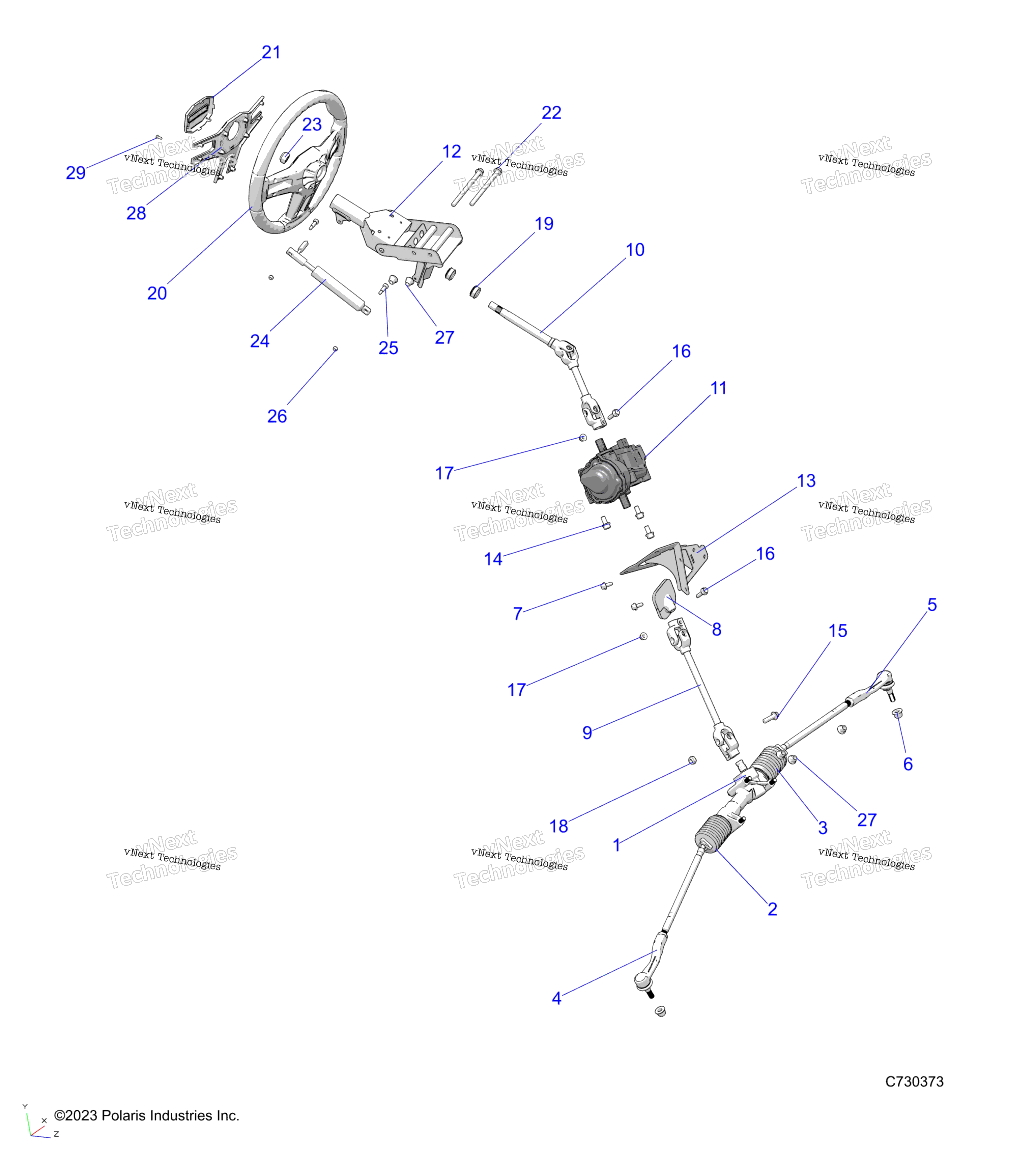 Steering, рулевое управление Asm. R23e3gc3fd / Sc3cd / Sc3fd