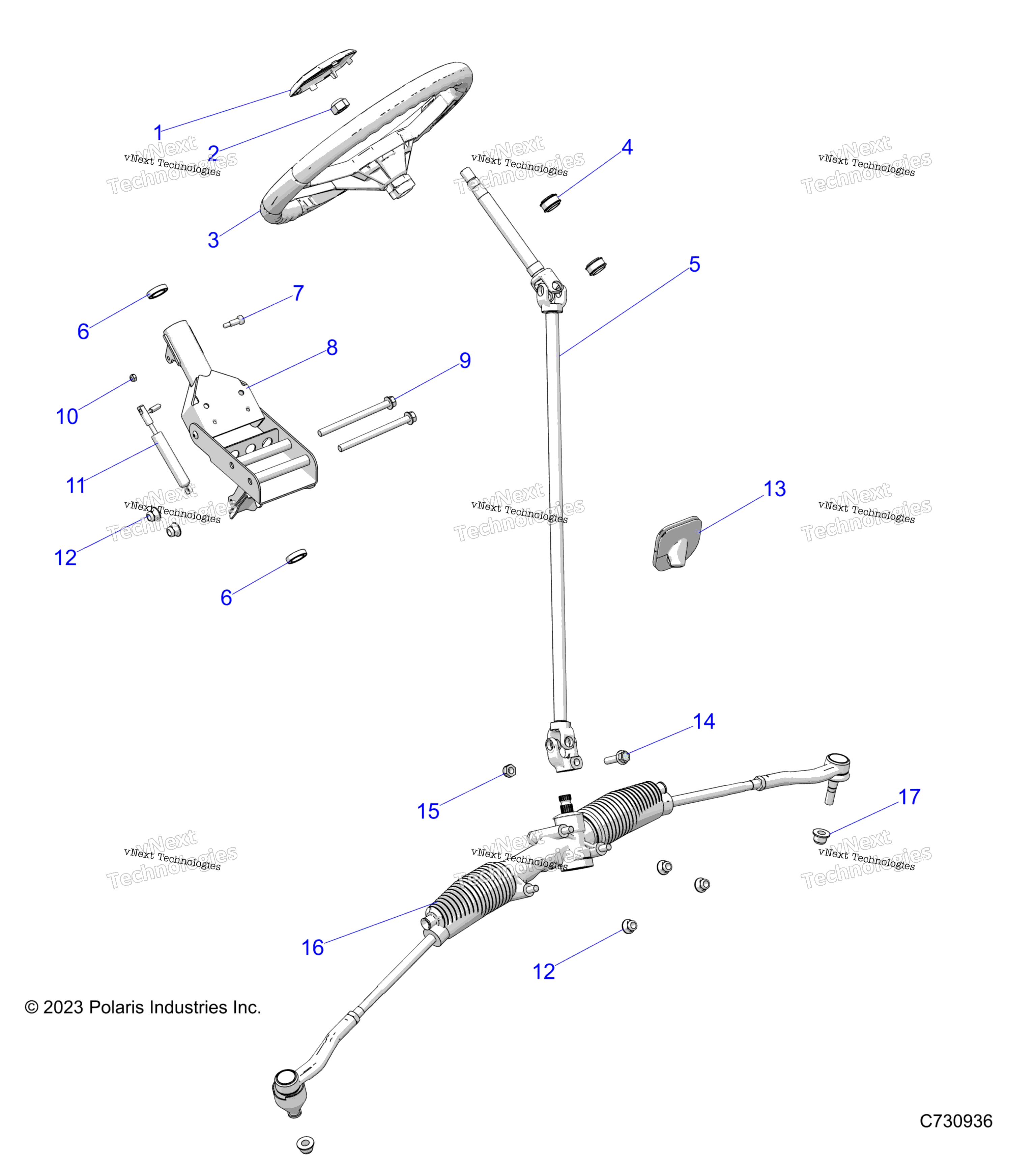 Steering, Non Eps рулевое управление Asm