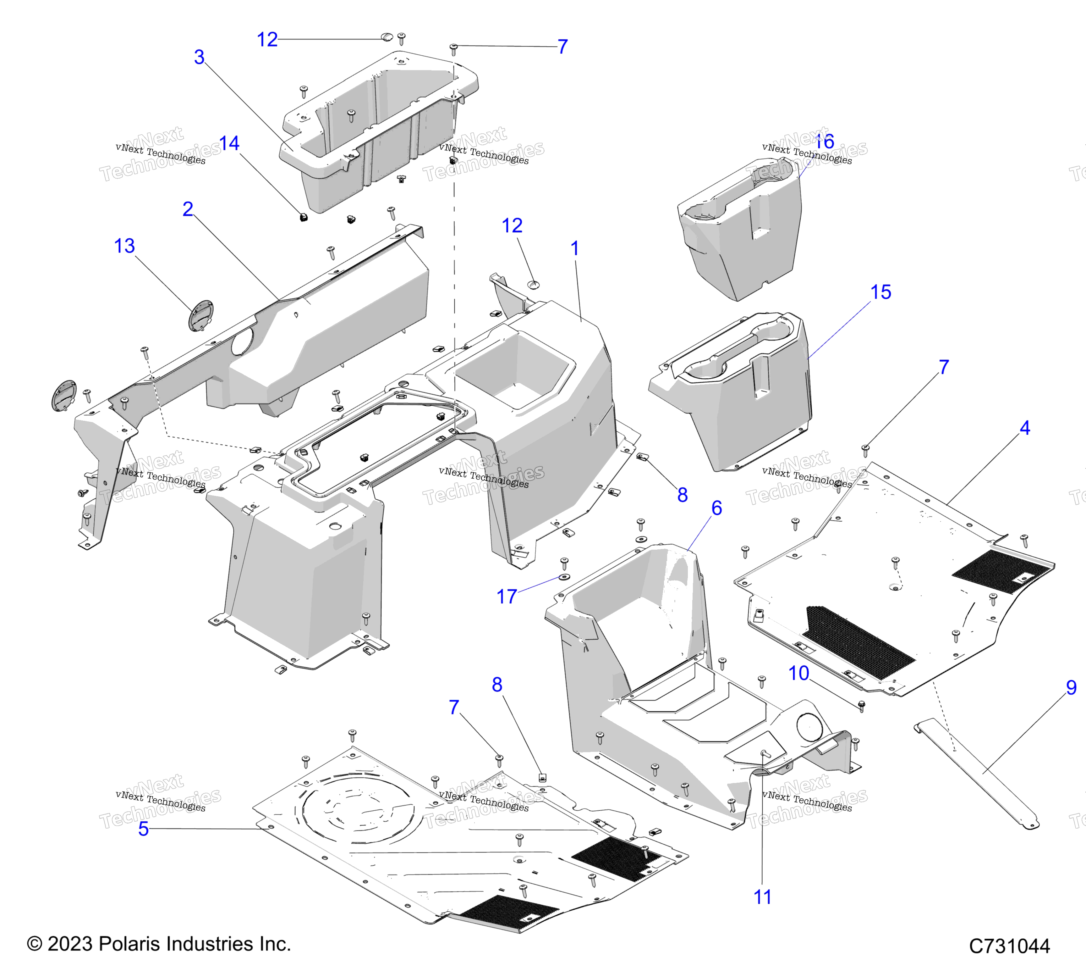 Body, передний Floor и Closeoff