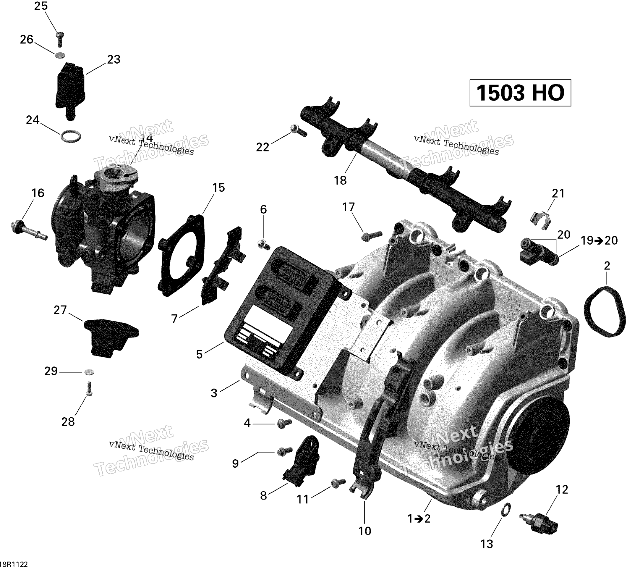 Air Intake Manifold And Throttle Body Rxp