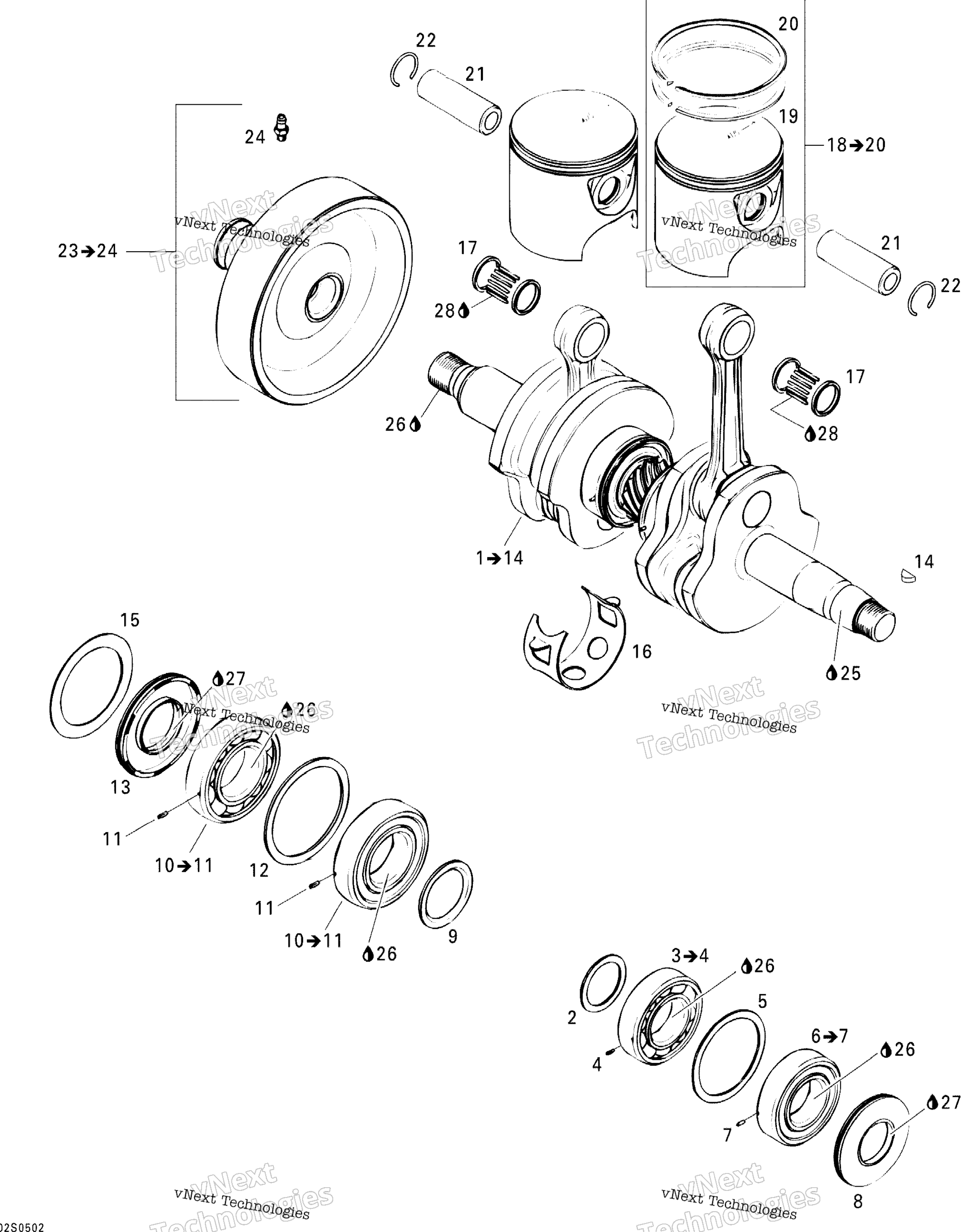 Коленчатый вал And Pistons
