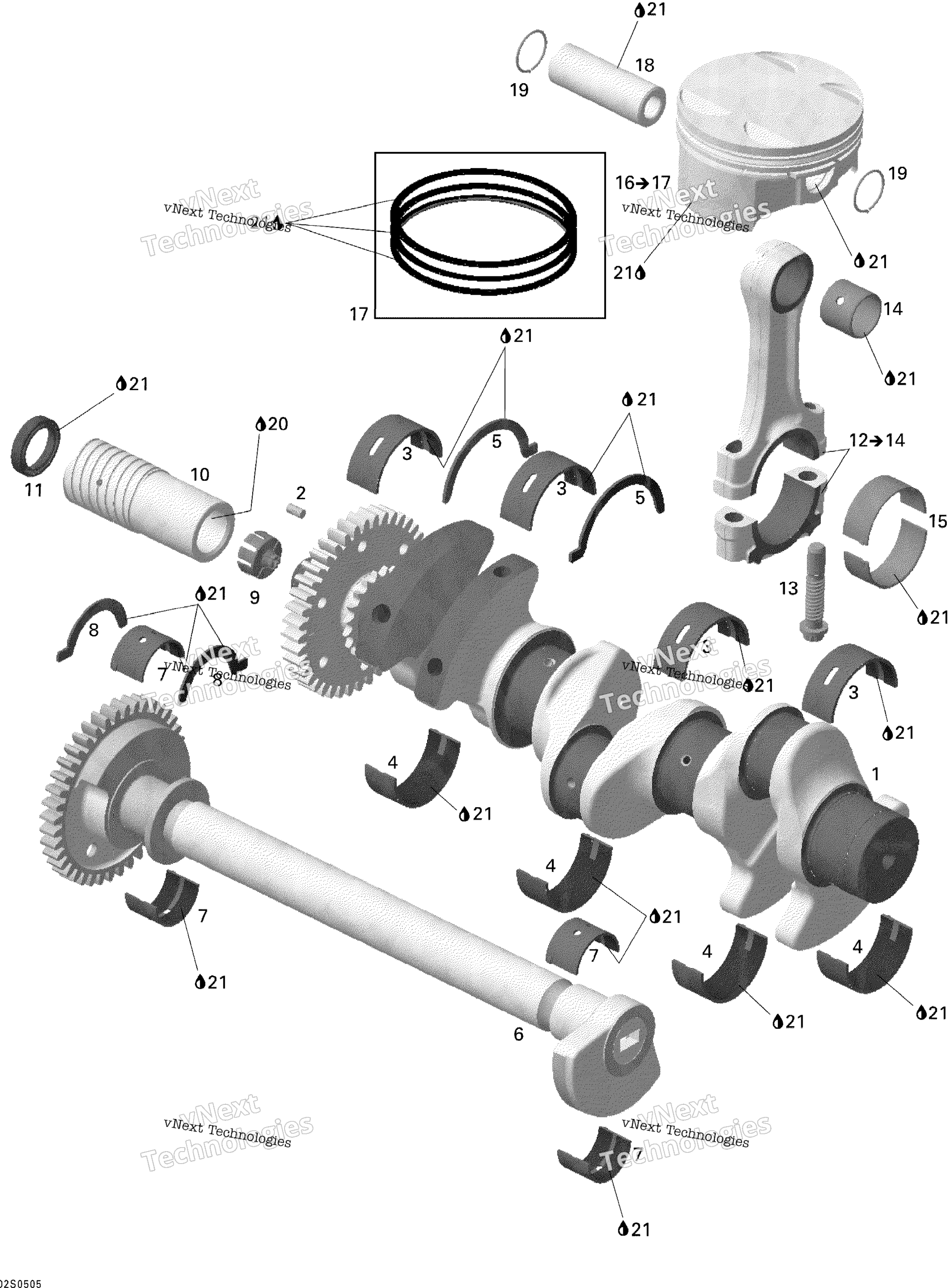 Коленчатый вал And Pistons