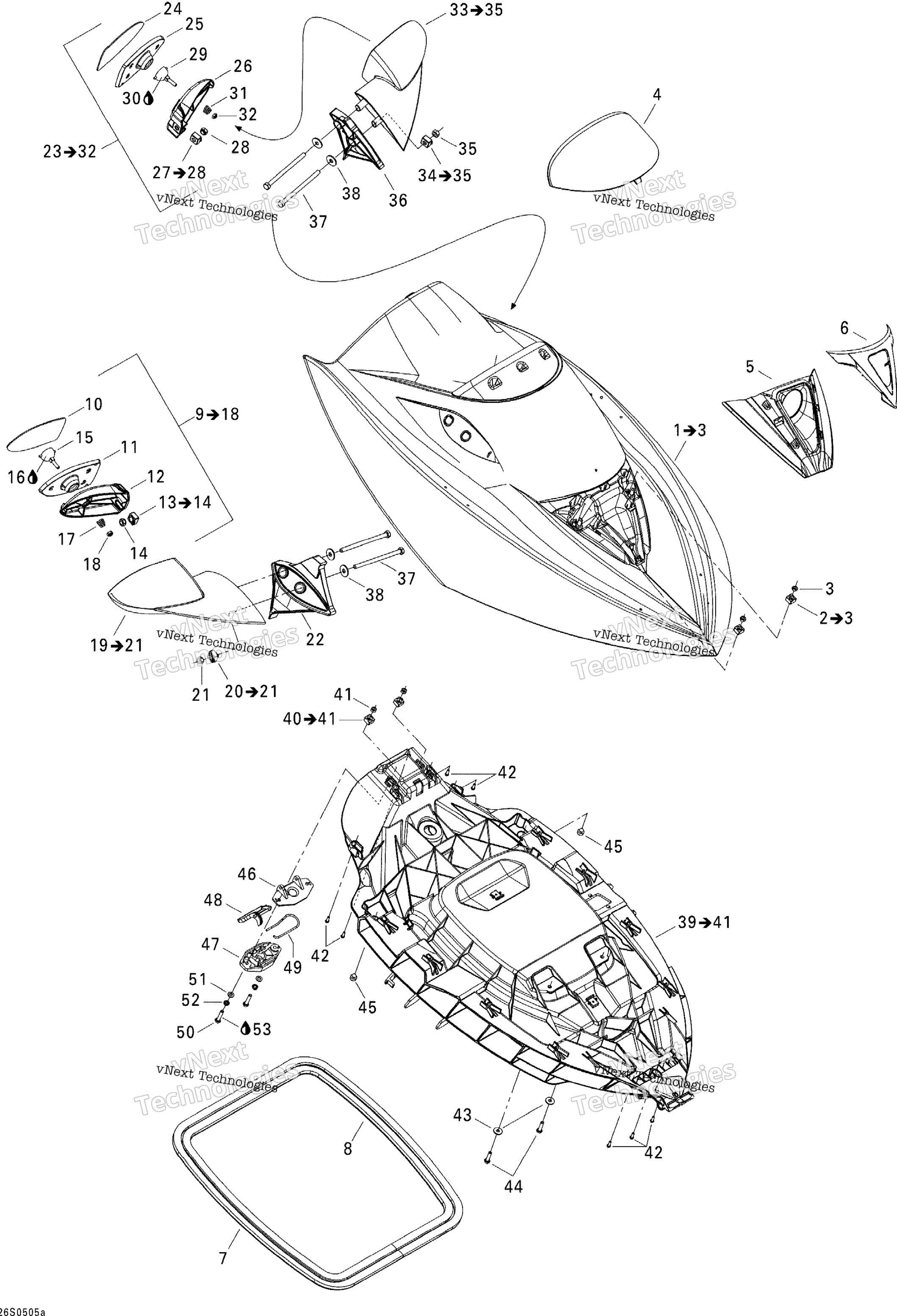 Передняя часть Storage Compartment 1 Wake