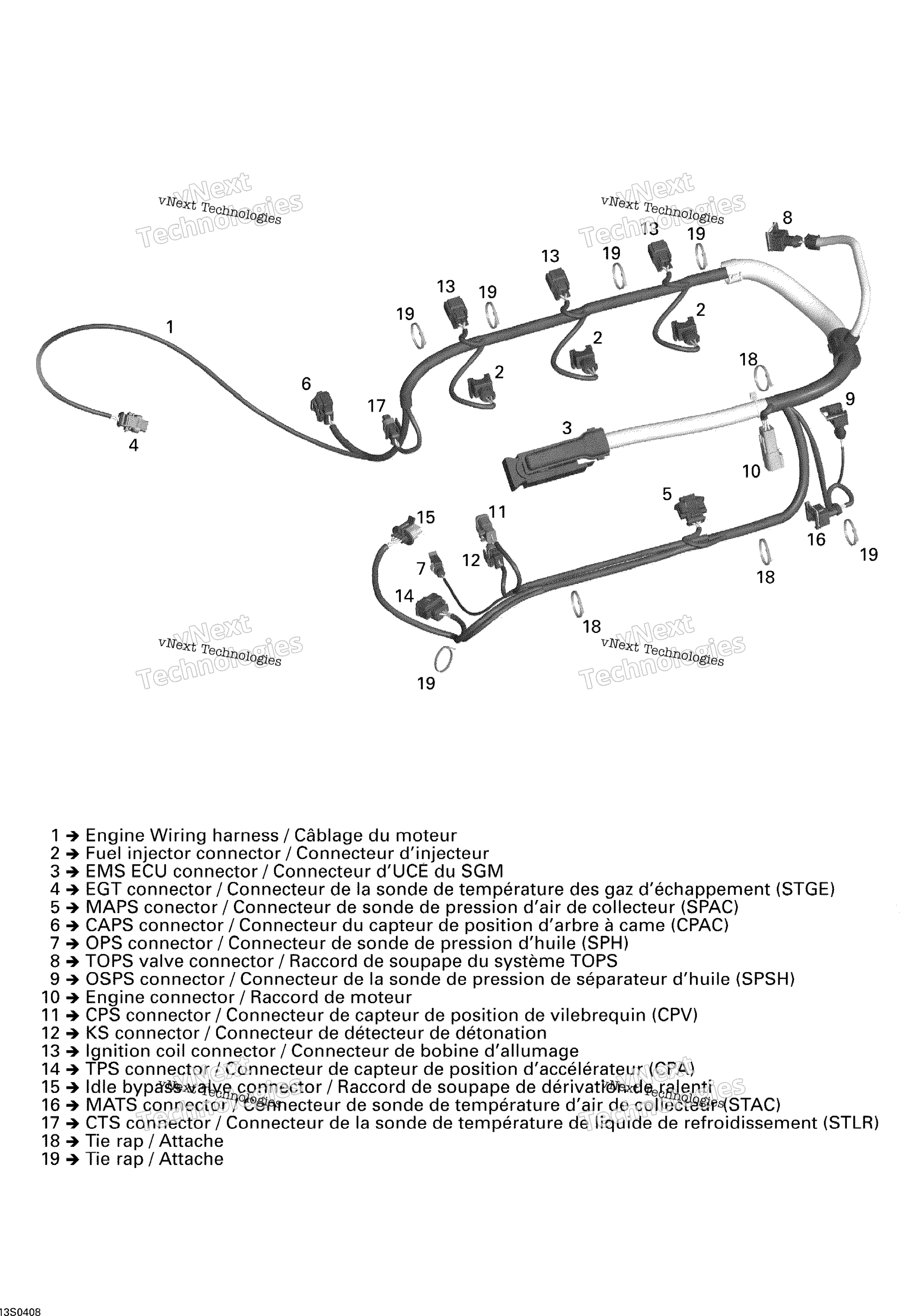 Двигатель Wiring Harness
