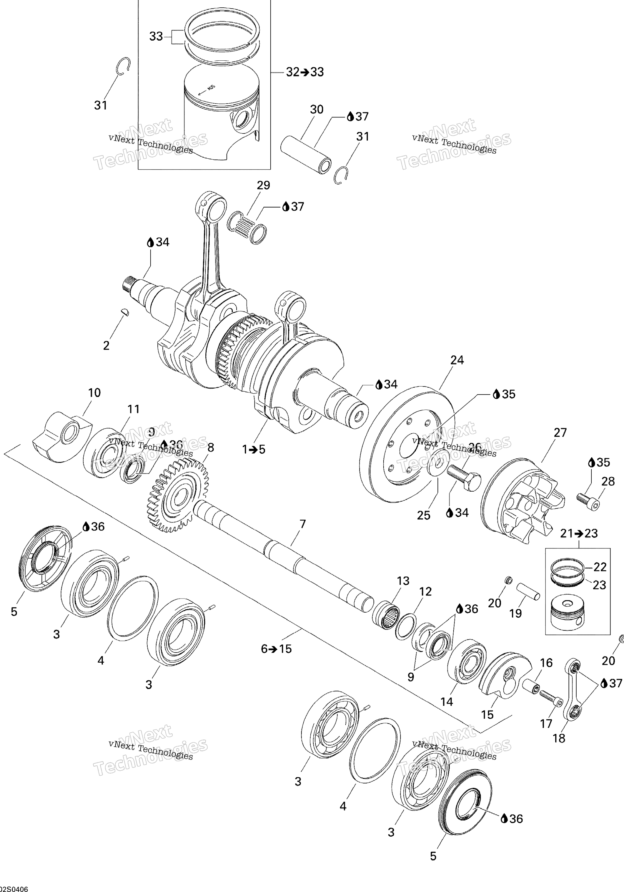 Коленчатый вал And Pistons