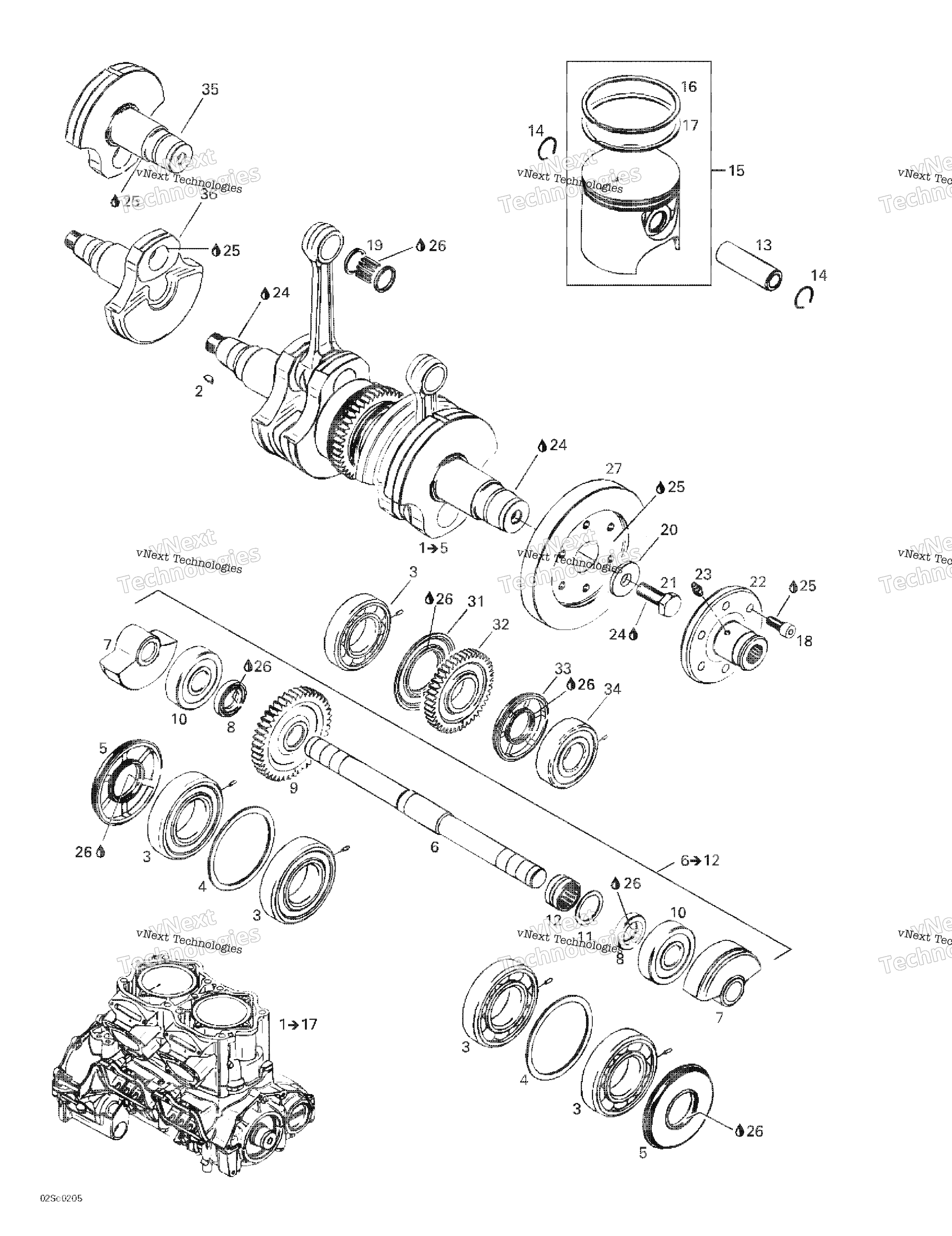 Коленчатый вал And Pistons