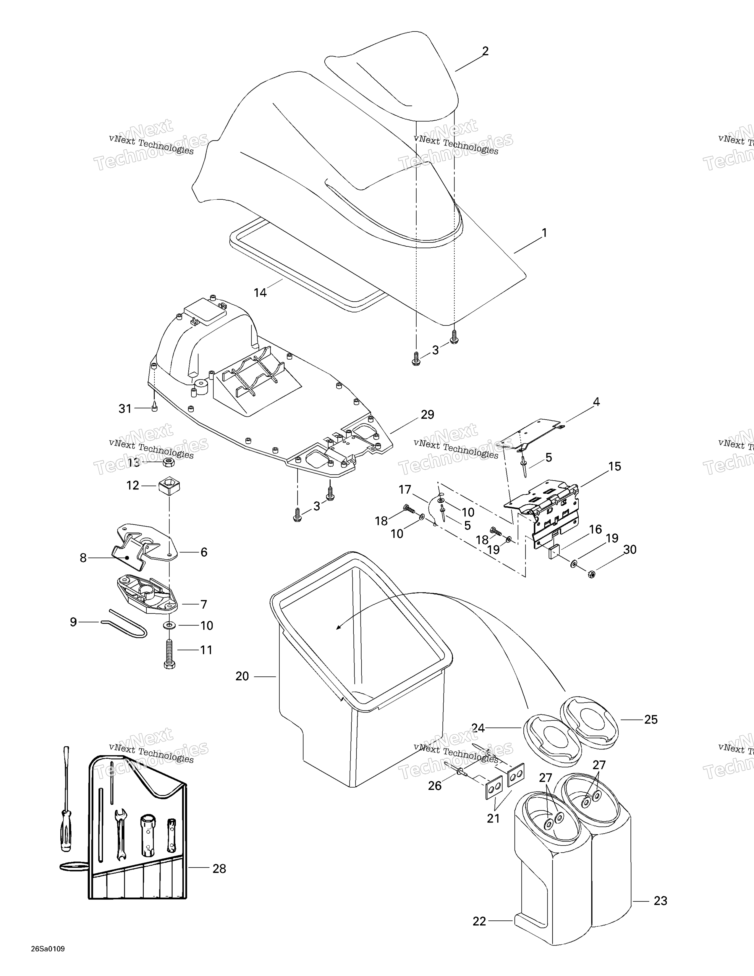 Передняя часть Storage Compartment