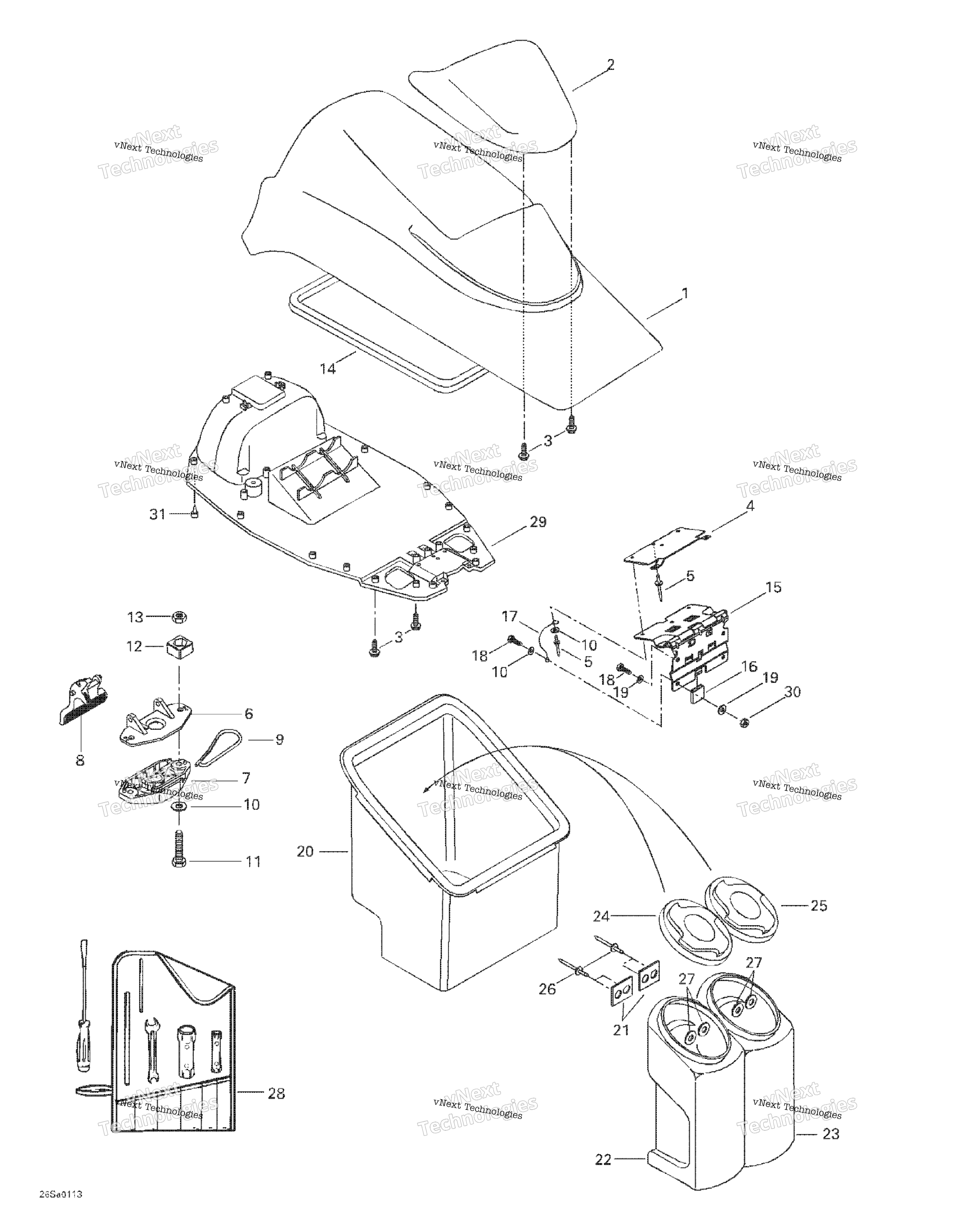Передняя часть Storage Compartment