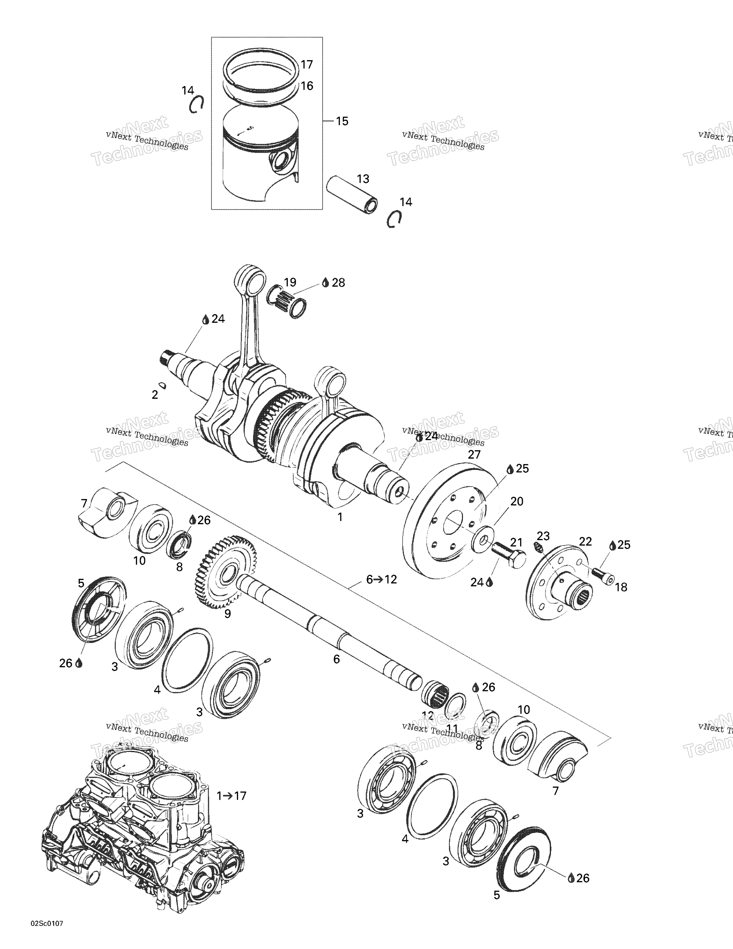 Коленчатый вал And Pistons