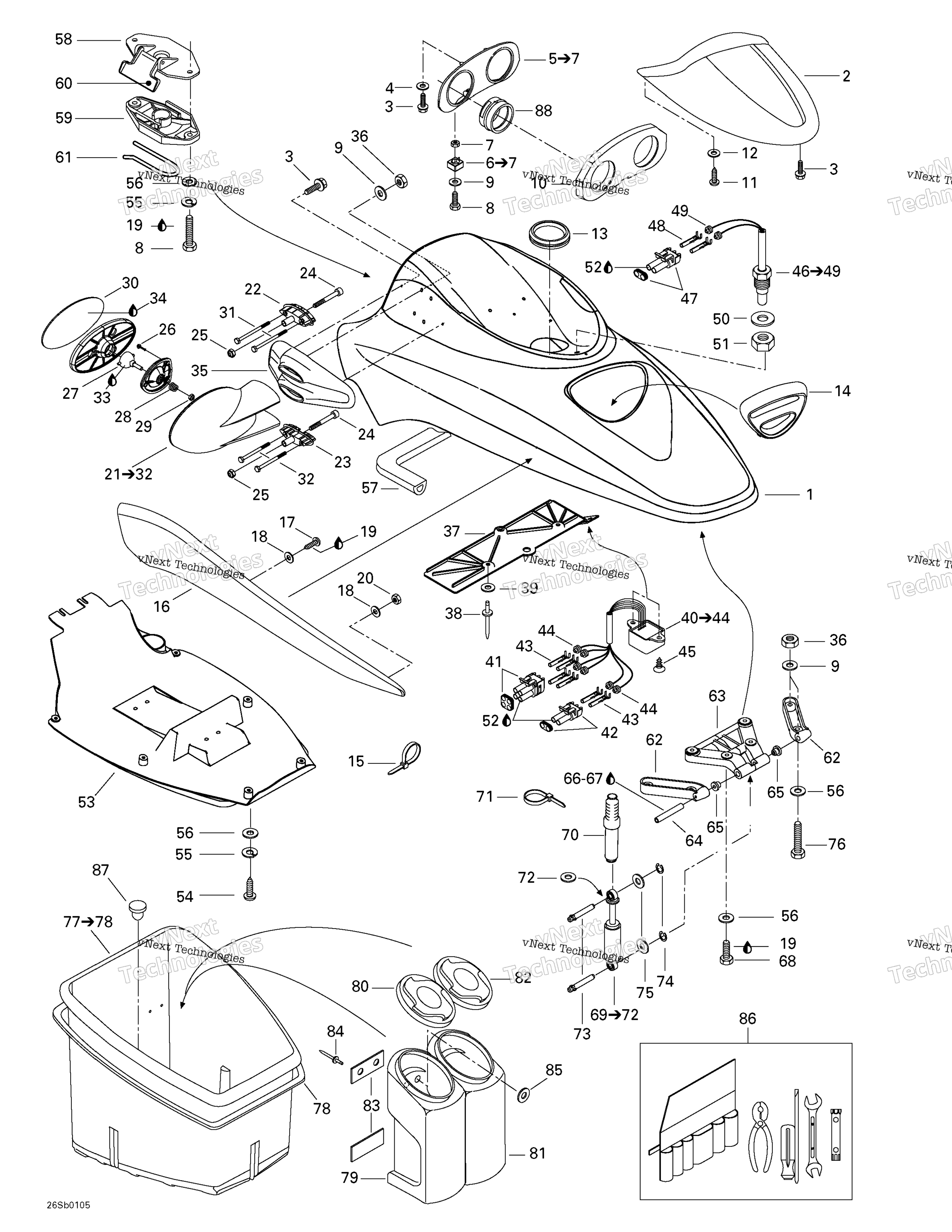 Передняя часть Storage Compartment