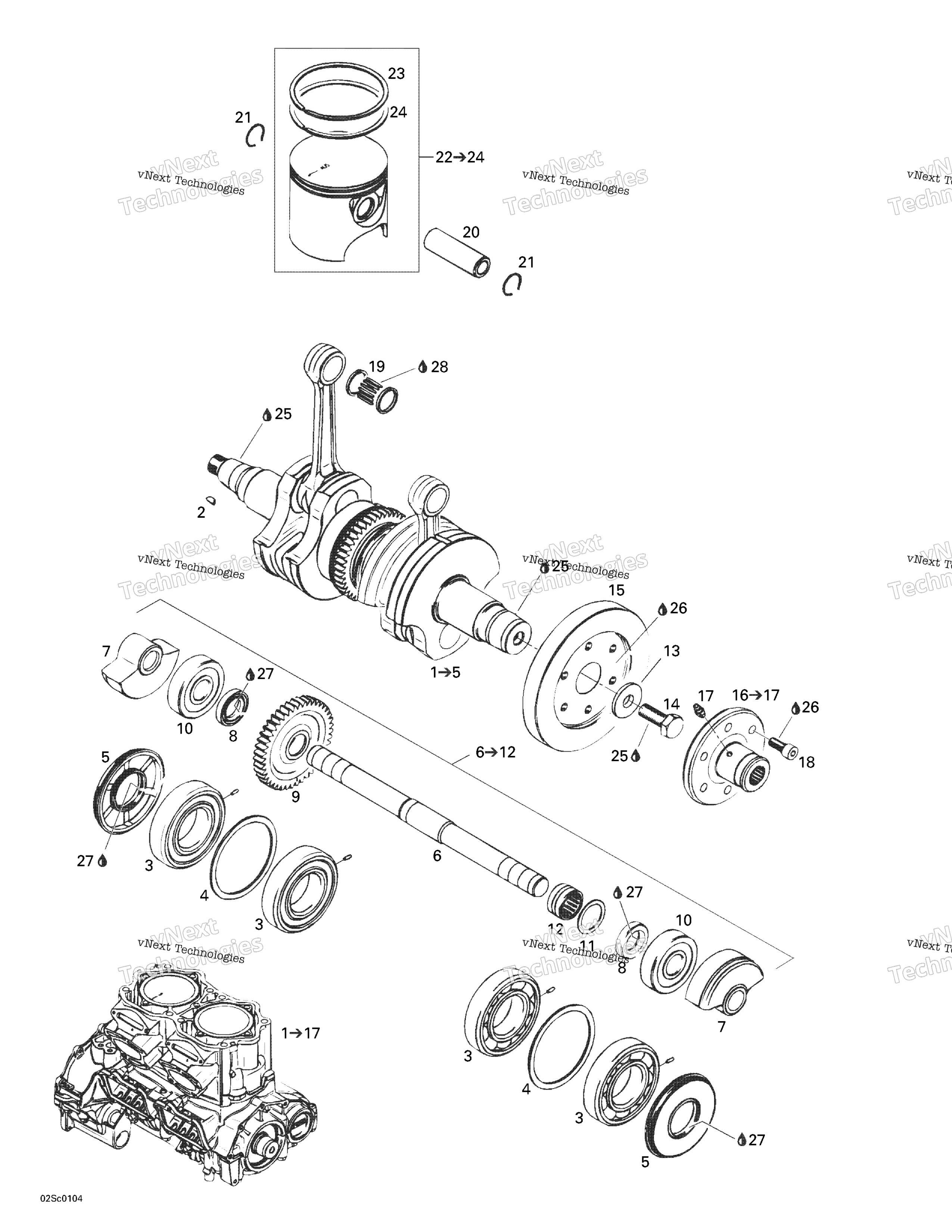 Коленчатый вал And Pistons