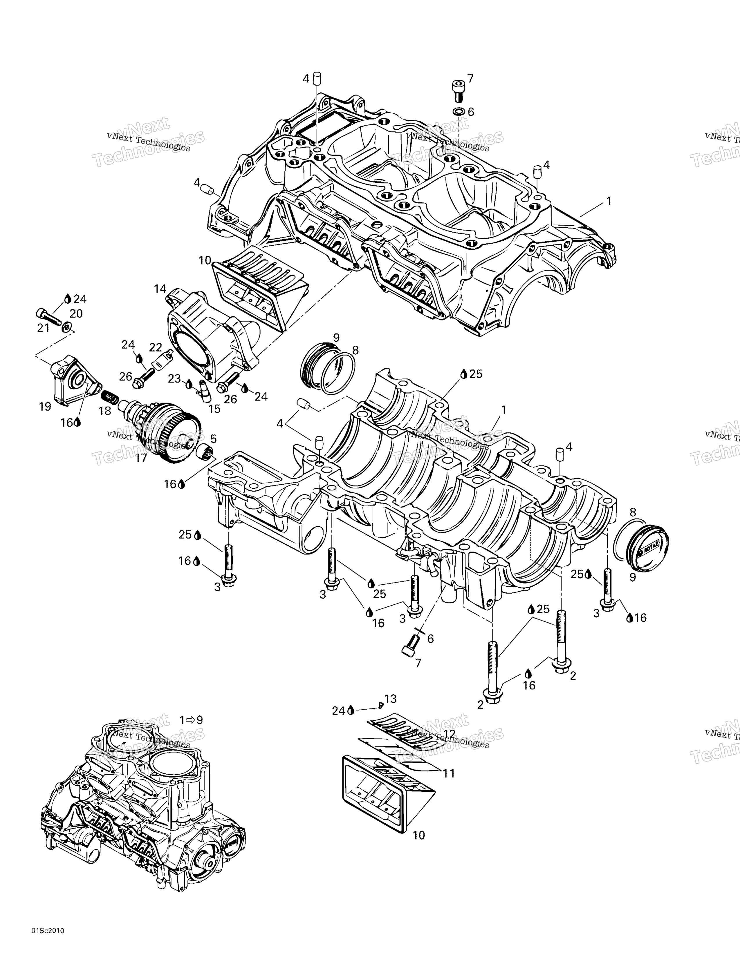 Crankcase, Rotary клапан